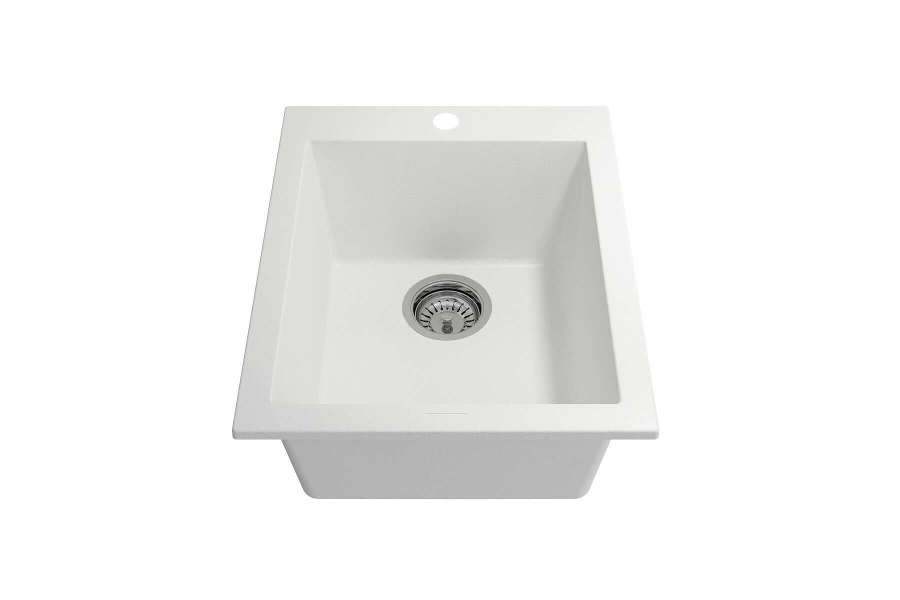 Alternate Image for BOCCHI Campino Uno 16" Rectangle Granite Bar/Prep Sink with Accessories, Milk White, 1608-507-0126