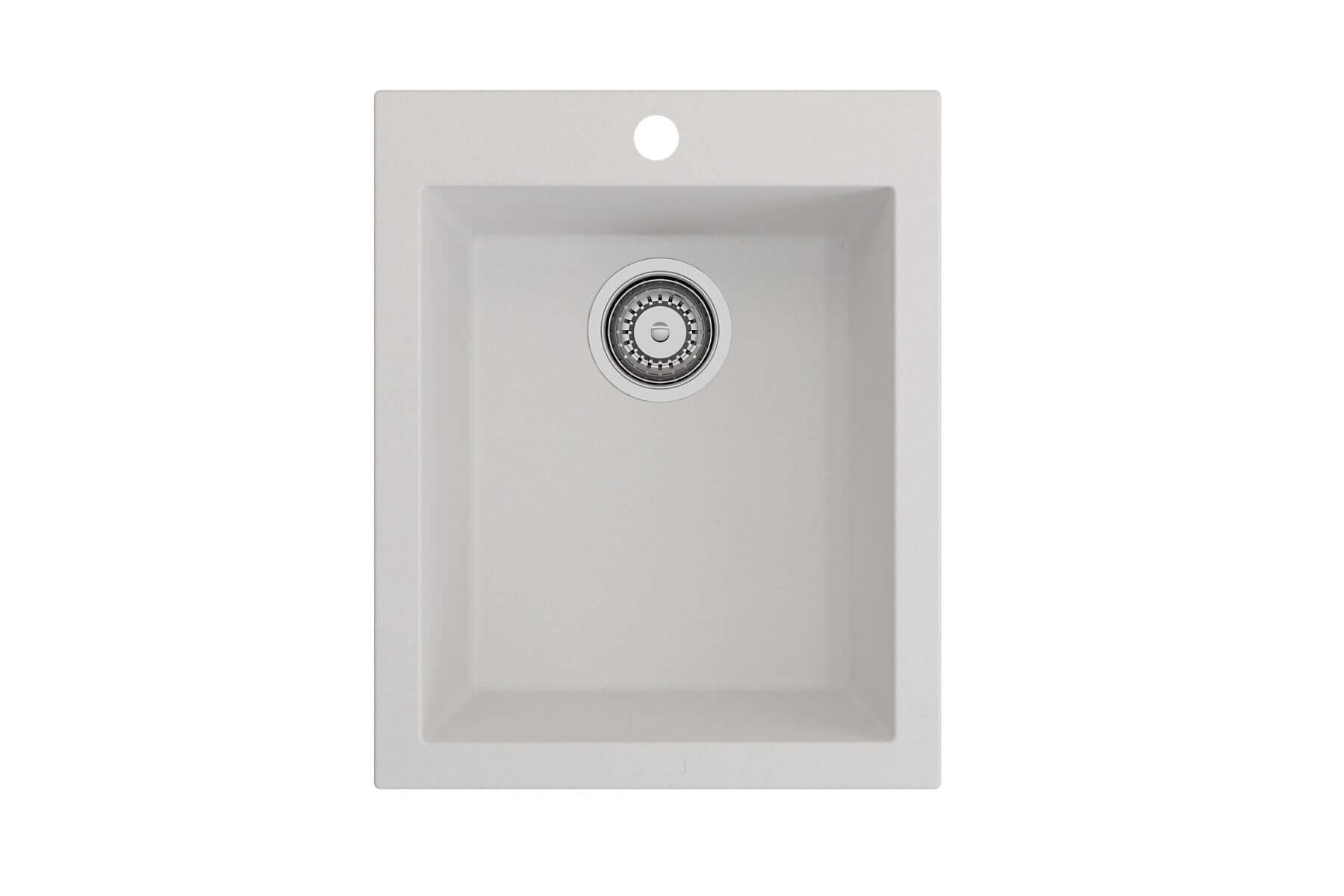 Alternate Image for BOCCHI Campino Uno 16" Rectangle Granite Bar/Prep Sink with Accessories, Milk White, 1608-507-0126