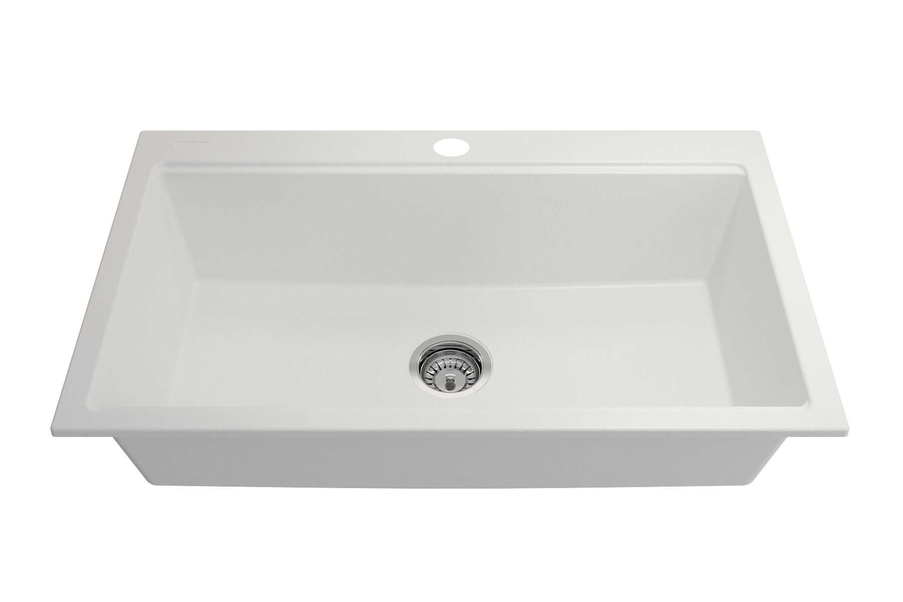 Alternate Image for BOCCHI Baveno Lux 34" Dual Mount Granite Workstation Kitchen Sink Kit with Accessories, Milk White, 1616-507-0126