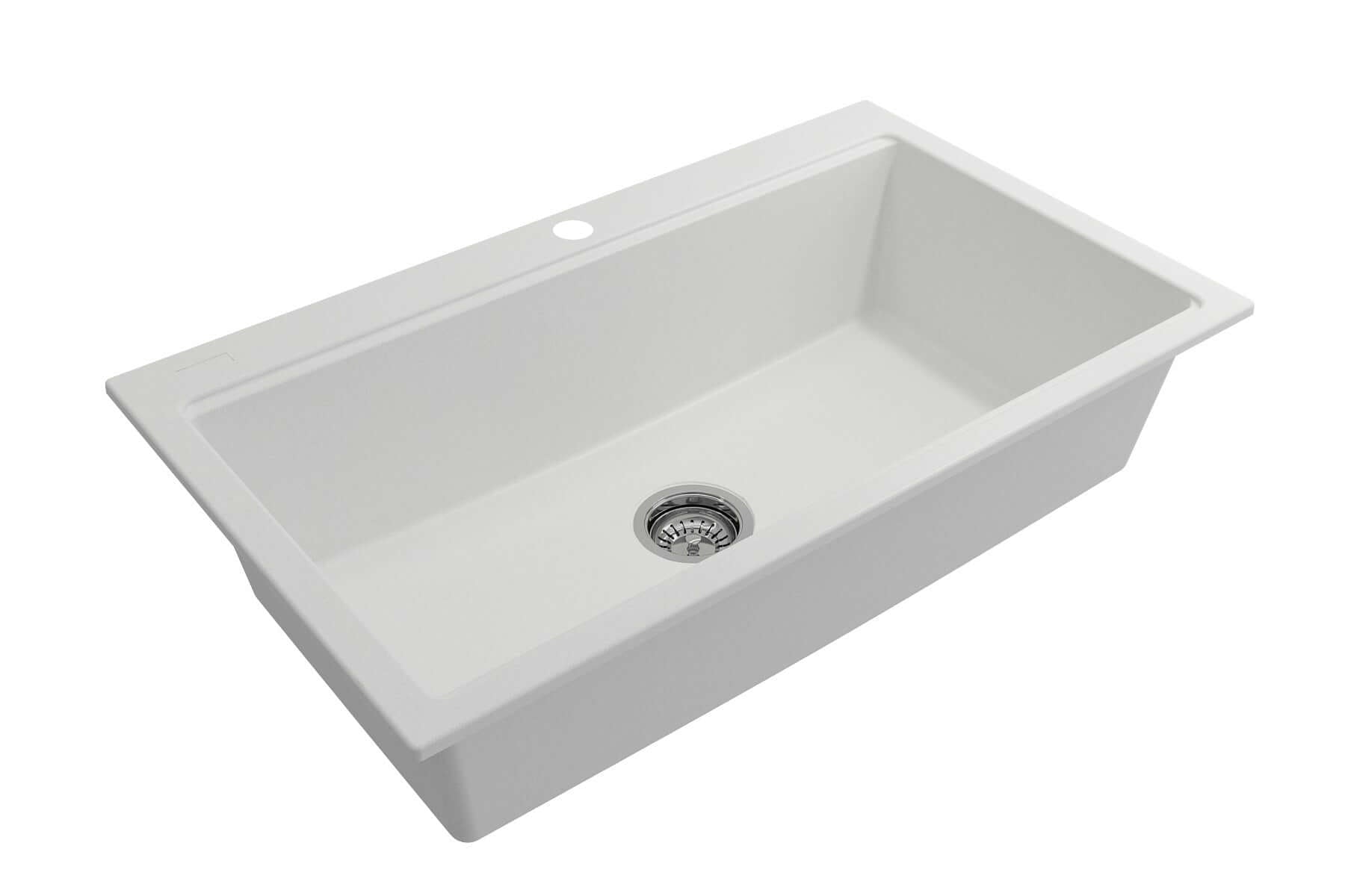 Alternate Image for BOCCHI Baveno Lux 34" Dual Mount Granite Workstation Kitchen Sink Kit with Accessories, Milk White, 1616-507-0126