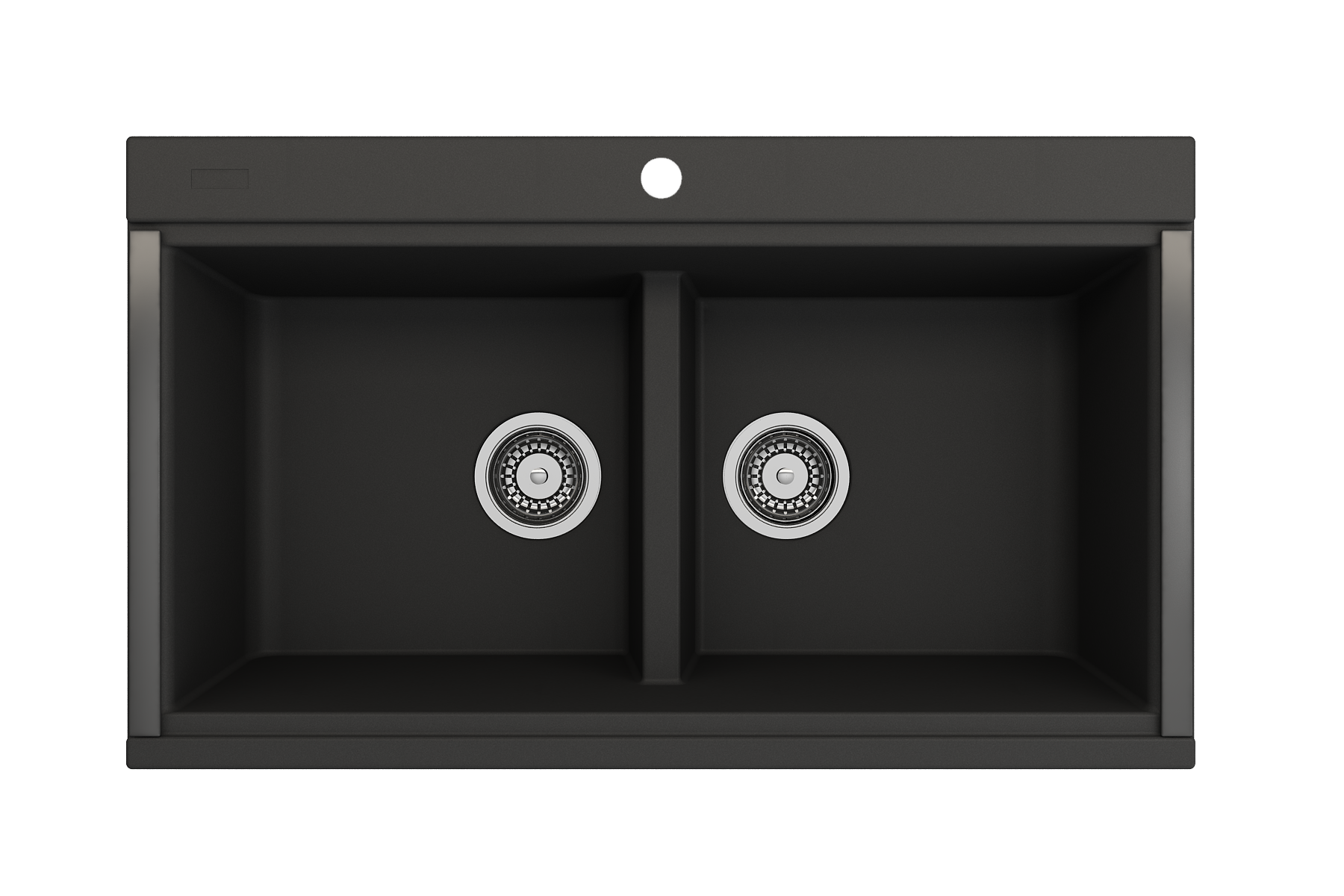 BOCCHI Baveno Lux 34" Undermount Granite Workstation Kitchen Sink Kit with Accessories, 50/50 Double Bowl, Matte Black, 1618-504-0126