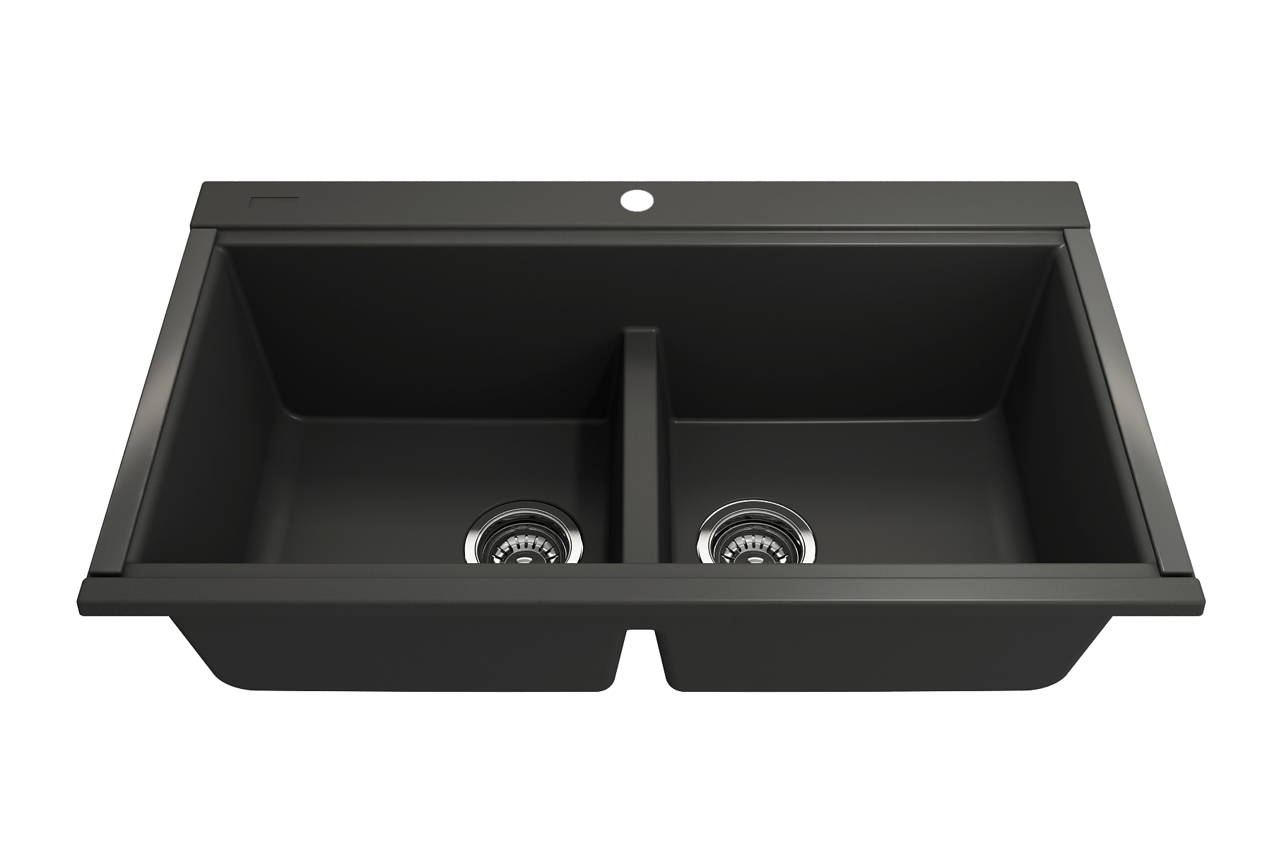Alternate Image for BOCCHI Baveno Lux 34" Undermount Granite Workstation Kitchen Sink Kit with Accessories, 50/50 Double Bowl, Matte Black, 1618-504-0126HP
