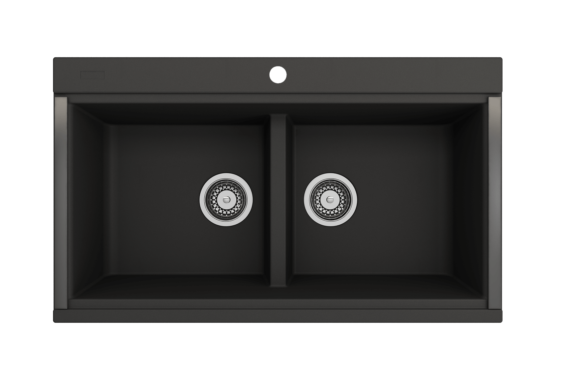 Alternate Image for BOCCHI Baveno Lux 34" Undermount Granite Workstation Kitchen Sink Kit with Accessories, 50/50 Double Bowl, Matte Black, 1618-504-0126HP