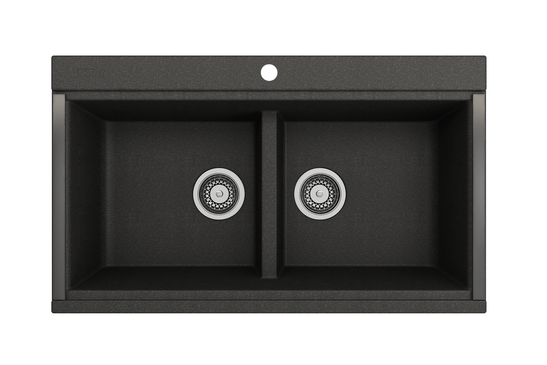 Alternate Image for BOCCHI Baveno Lux 34" Undermount Granite Workstation Kitchen Sink Kit with Accessories, 50/50 Double Bowl, Metallic Black, 1618-505-0126