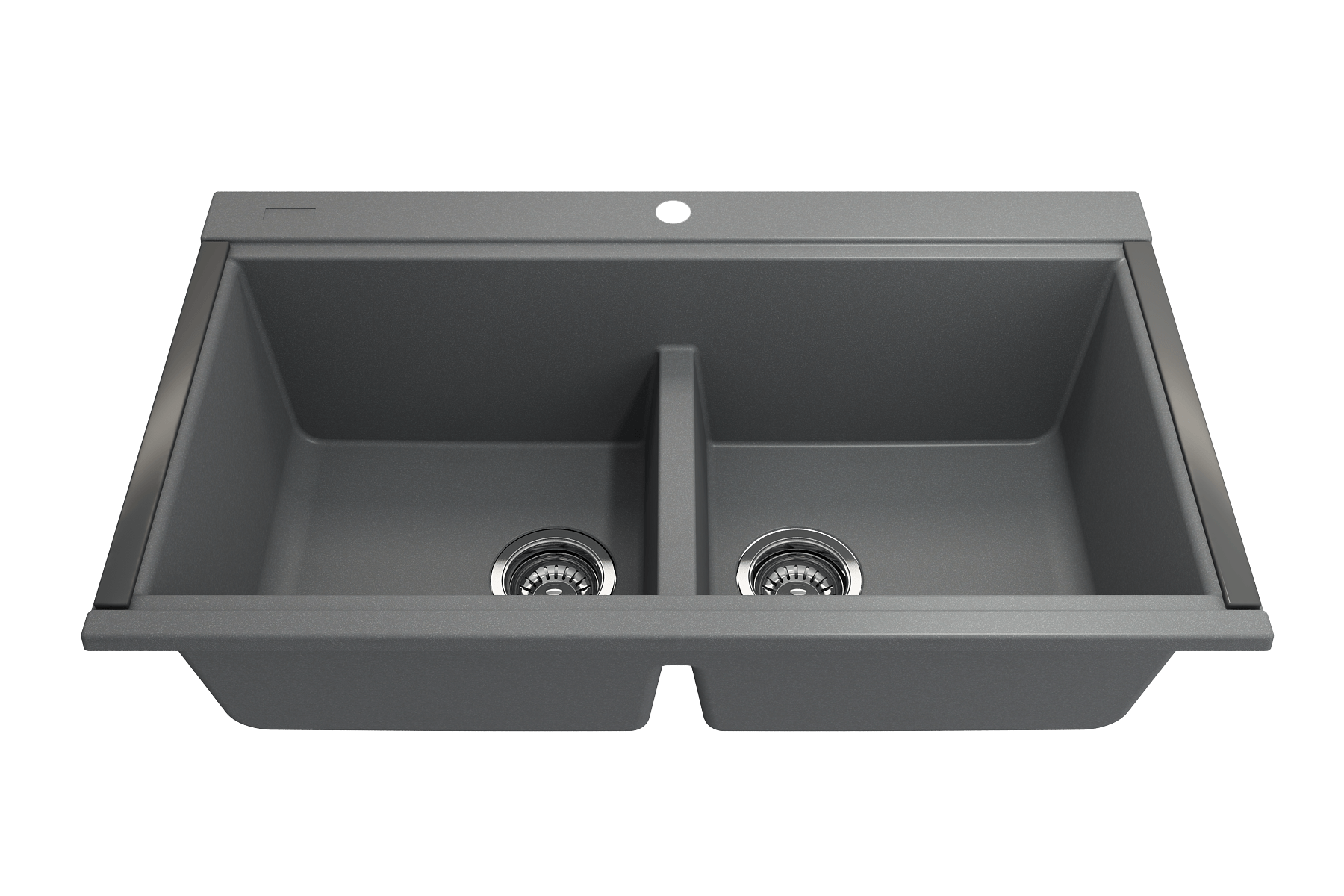 Alternate Image for BOCCHI Baveno Lux 34" Undermount Granite Workstation Kitchen Sink Kit with Accessories, 50/50 Double Bowl, Concrete Gray, 1618-506-0126