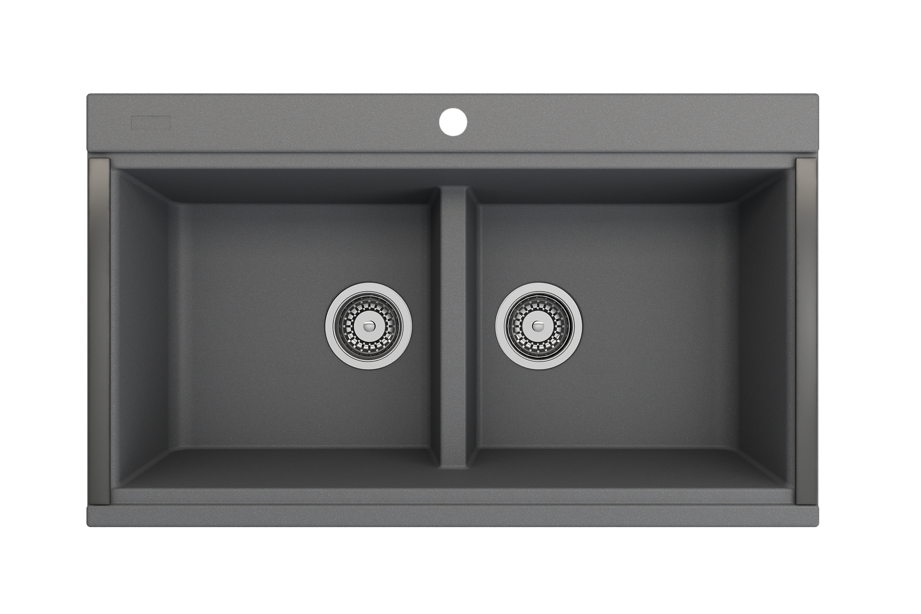 Alternate Image for BOCCHI Baveno Lux 34" Undermount Granite Workstation Kitchen Sink Kit with Accessories, 50/50 Double Bowl, Concrete Gray, 1618-506-0126HP
