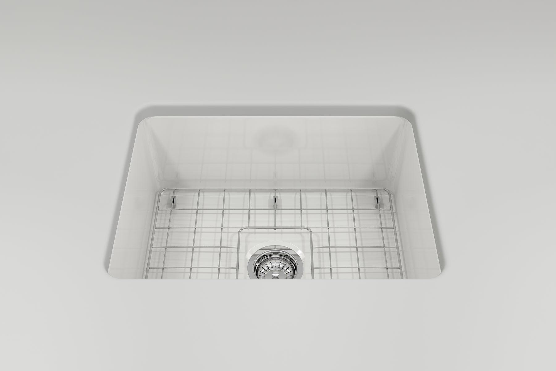 Alternate Image for BOCCHI Sotto 24" Dual Mount Fireclay Kitchen Sink Kit with Accessories, White, 1627-001-0120
