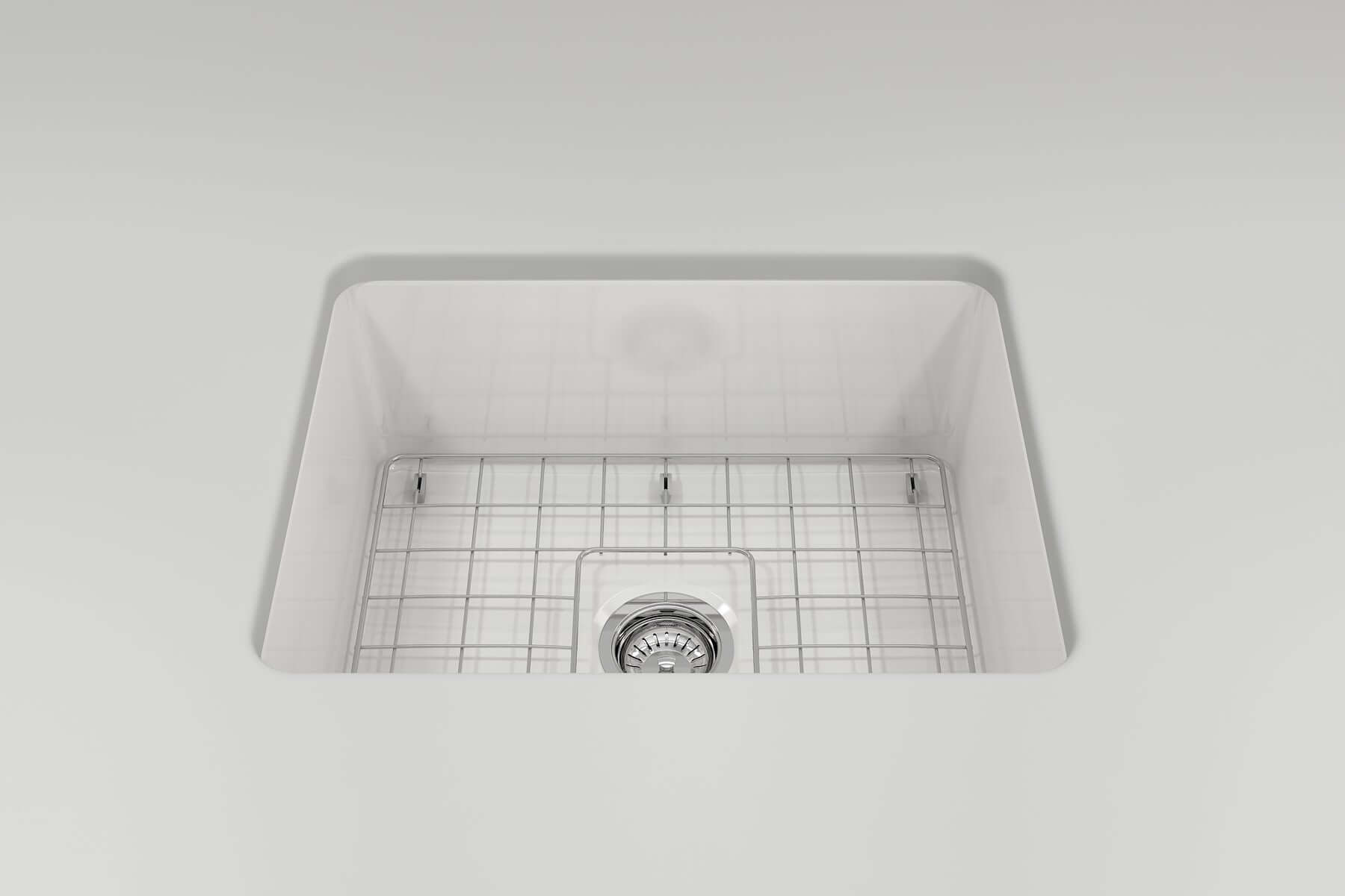 Alternate Image for BOCCHI Sotto 24" Dual Mount Fireclay Kitchen Sink Kit with Accessories, White, 1627-001-0120