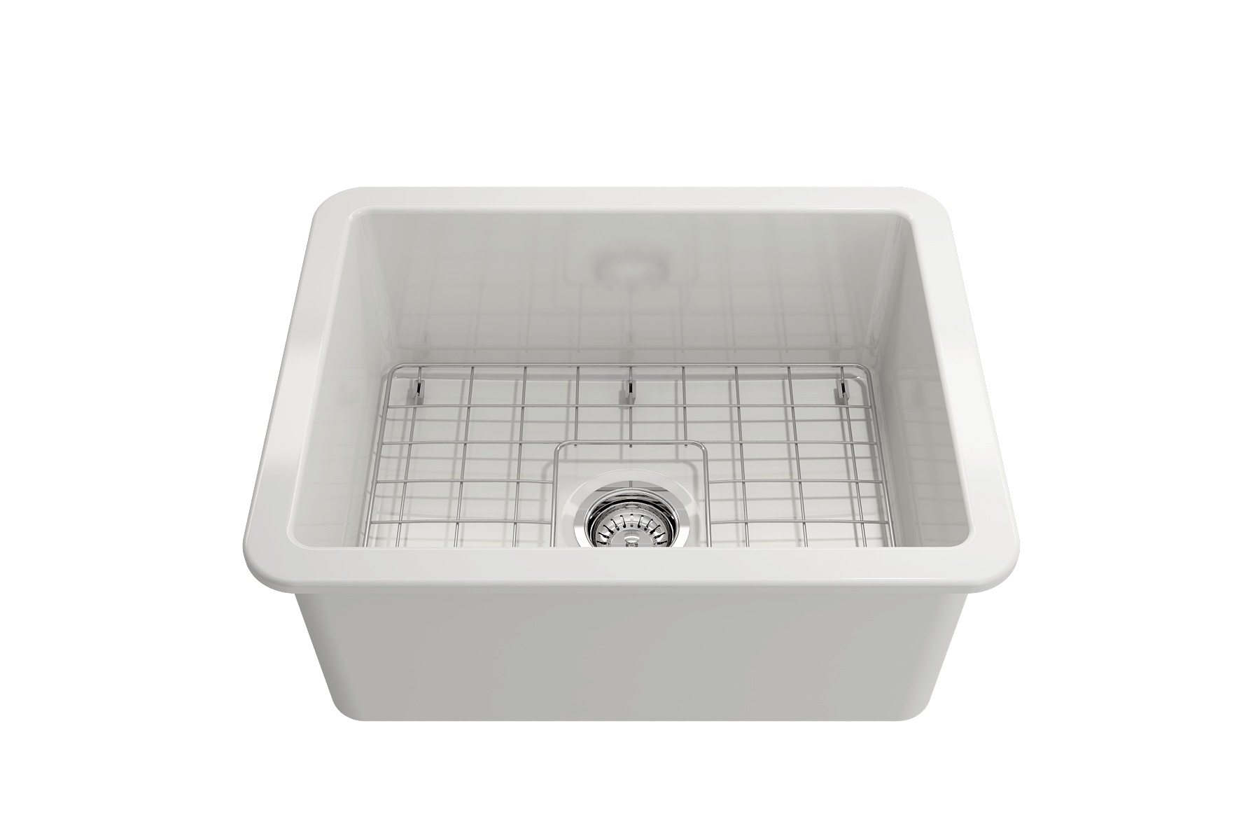 Alternate Image for BOCCHI Sotto 24" Dual Mount Fireclay Kitchen Sink Kit with Accessories, White, 1627-001-0120