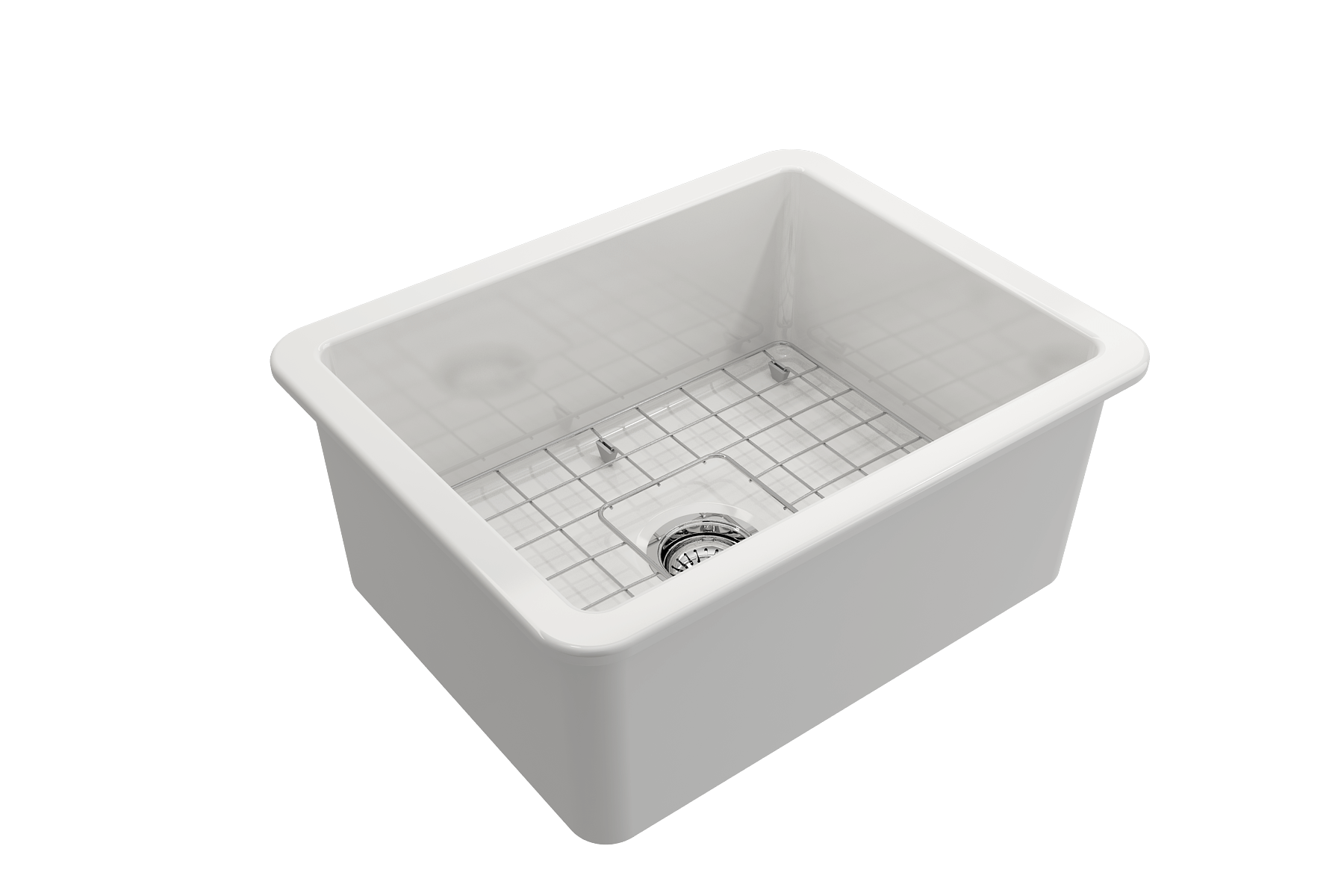 Alternate Image for BOCCHI Sotto 24" Dual Mount Fireclay Kitchen Sink Kit with Accessories, White, 1627-001-0120