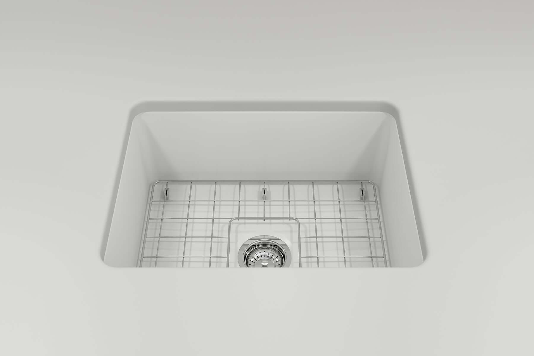 Alternate Image for BOCCHI Sotto 24" Dual Mount Fireclay Kitchen Sink Kit with Accessories, Matte White, 1627-002-0120