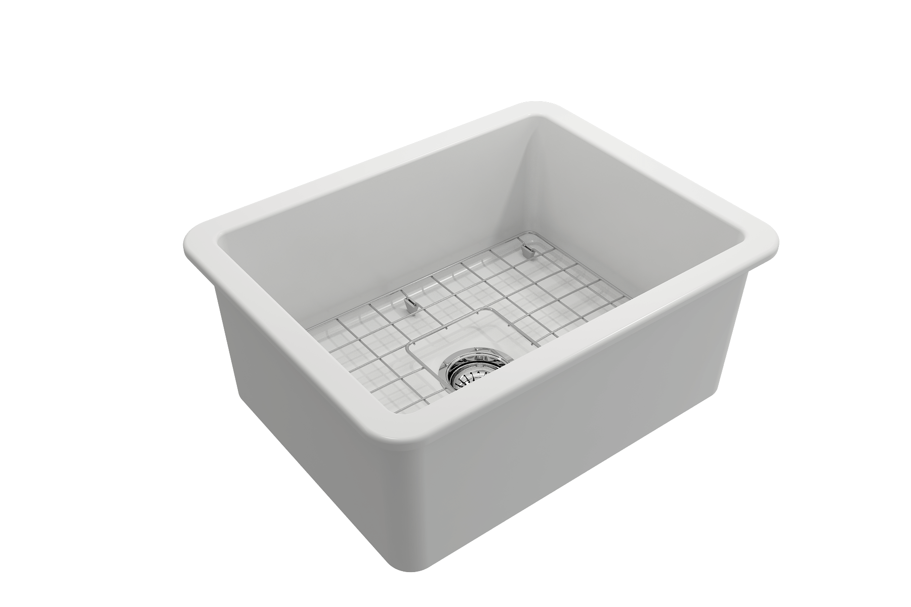 Alternate Image for BOCCHI Sotto 24" Dual Mount Fireclay Kitchen Sink Kit with Accessories, Matte White, 1627-002-0120