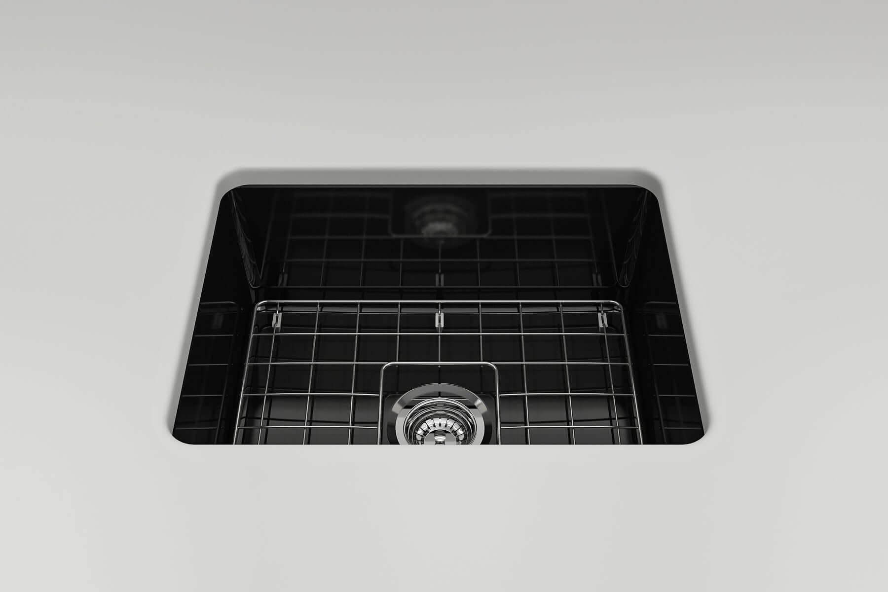 Alternate Image for BOCCHI Sotto 24" Dual Mount Fireclay Kitchen Sink Kit with Accessories, Black, 1627-005-0120