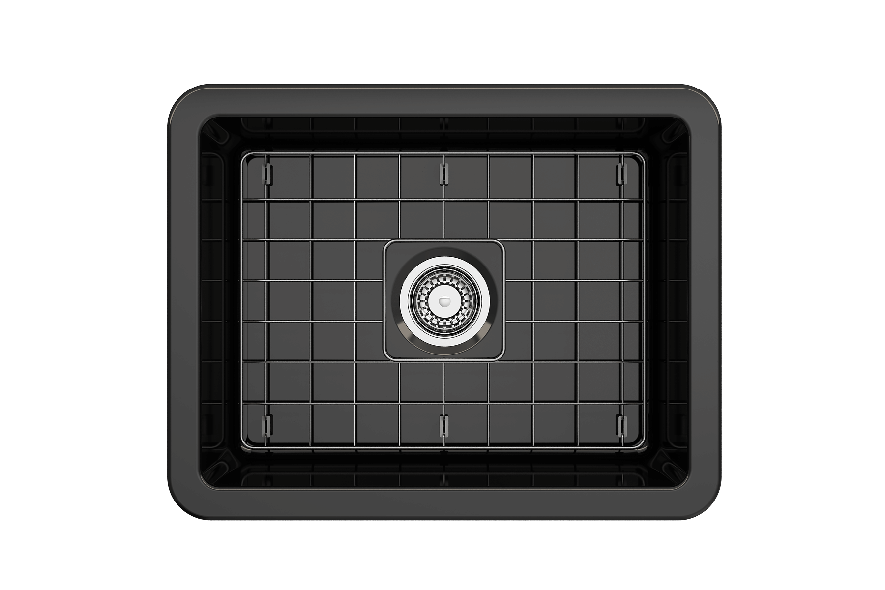 Alternate Image for BOCCHI Sotto 24" Dual Mount Fireclay Kitchen Sink Kit with Accessories, Black, 1627-005-0120