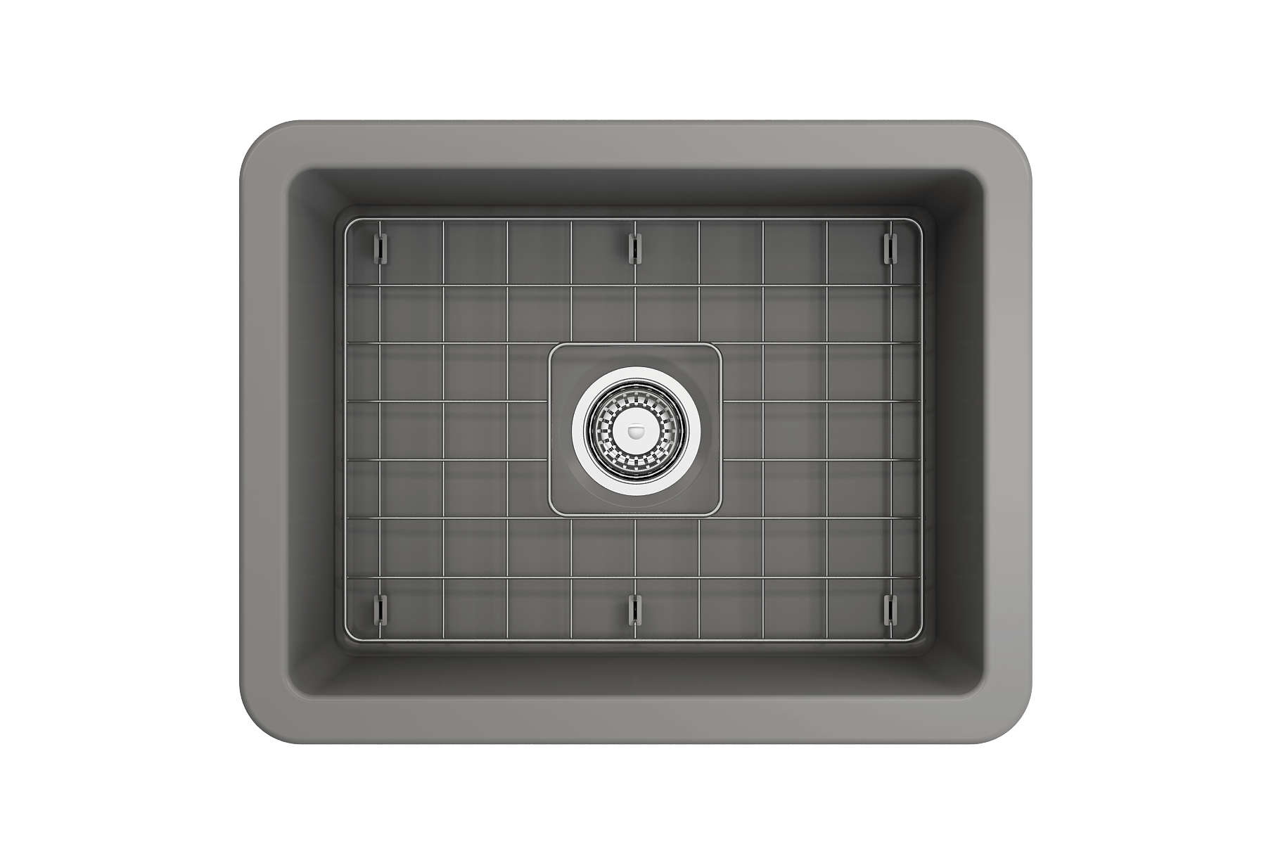 Alternate Image for BOCCHI Sotto 24" Dual Mount Fireclay Kitchen Sink Kit with Accessories, Matte Gray, 1627-006-0120