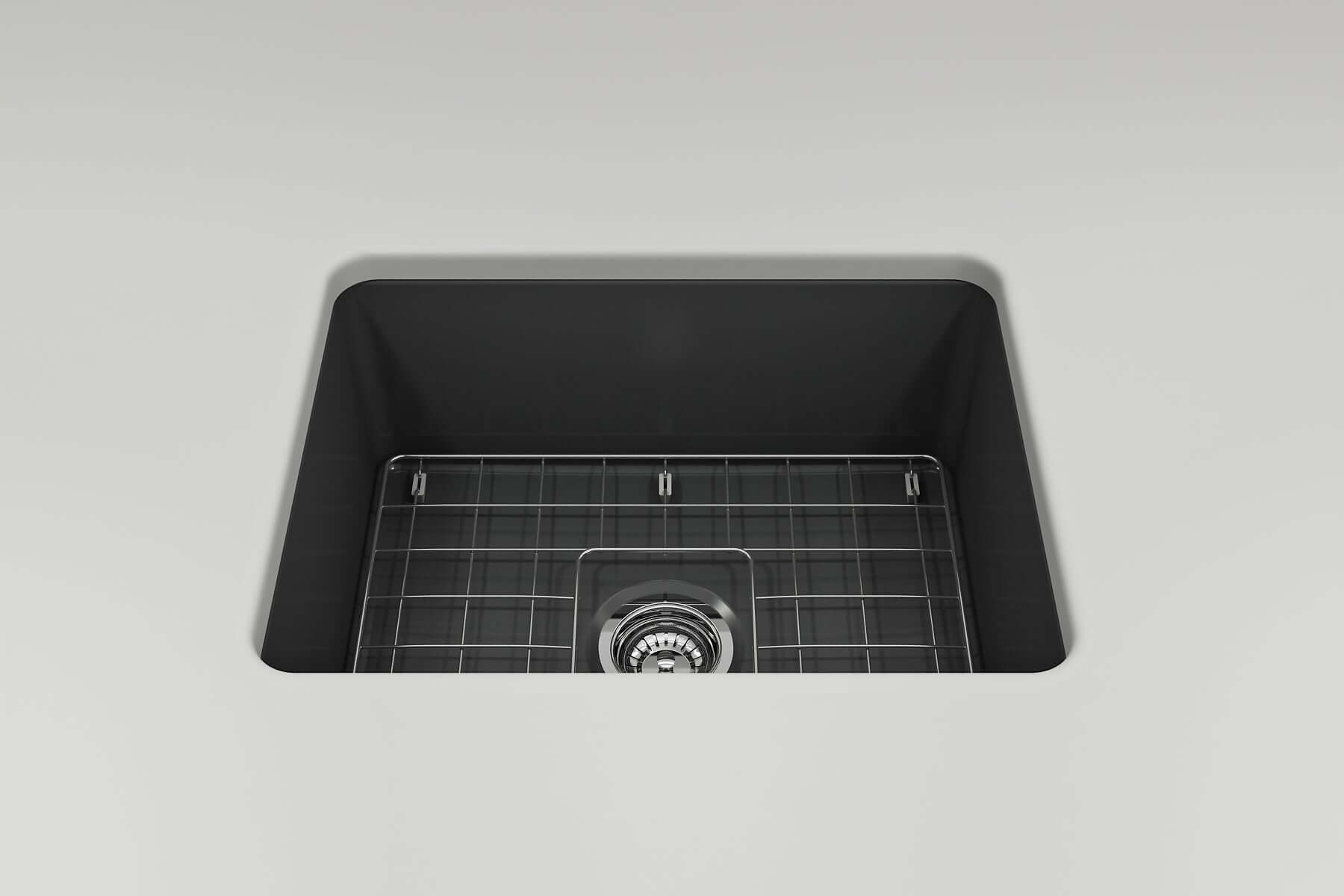 Alternate Image for BOCCHI Sotto 24" Dual Mount Fireclay Kitchen Sink Kit with Accessories, Matte Dark Gray, 1627-020-0120