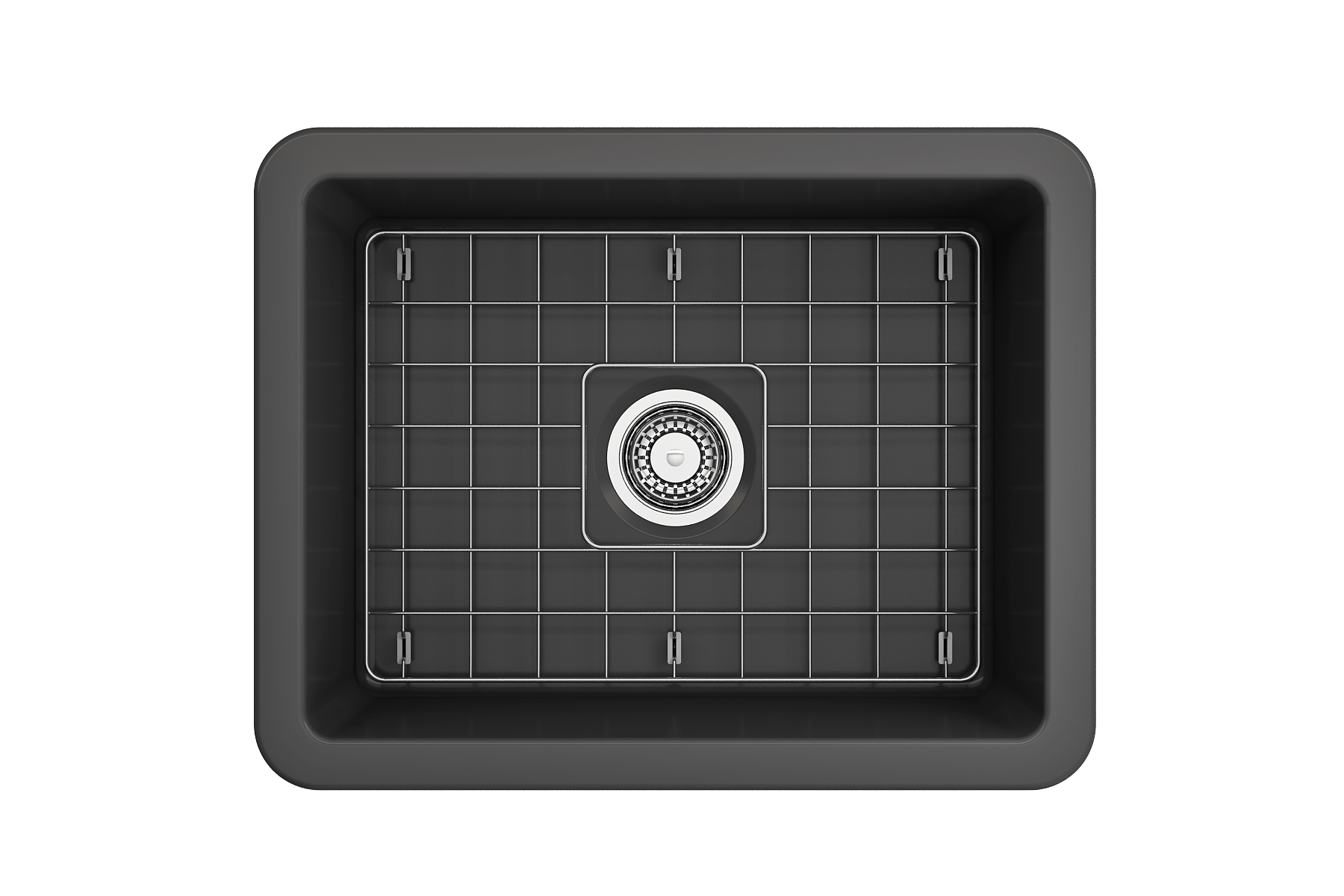 Alternate Image for BOCCHI Sotto 24" Dual Mount Fireclay Kitchen Sink Kit with Accessories, Matte Dark Gray, 1627-020-0120
