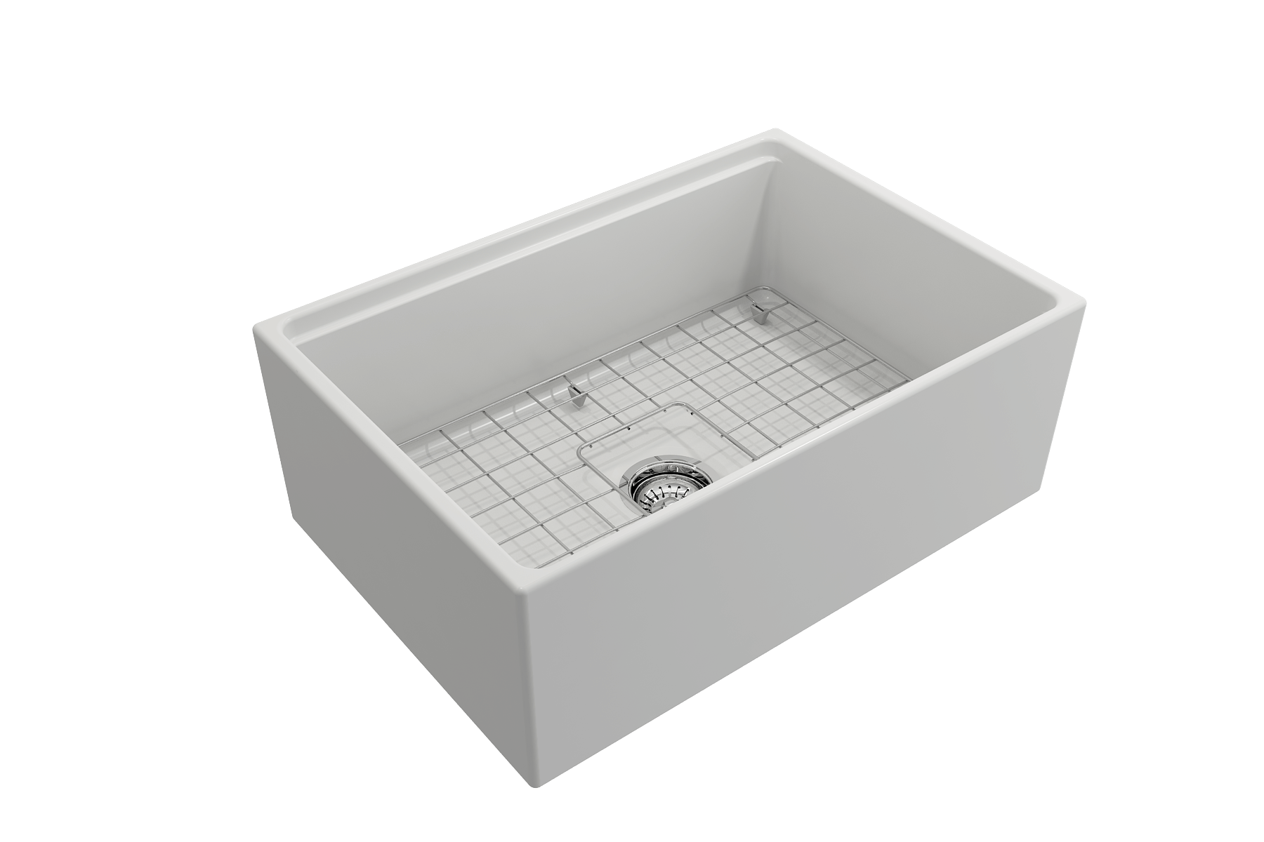 Alternate Image for BOCCHI Contempo 27" Fireclay Workstation Farmhouse Sink Kit with Accessories, Matte White, 1628-002-0120