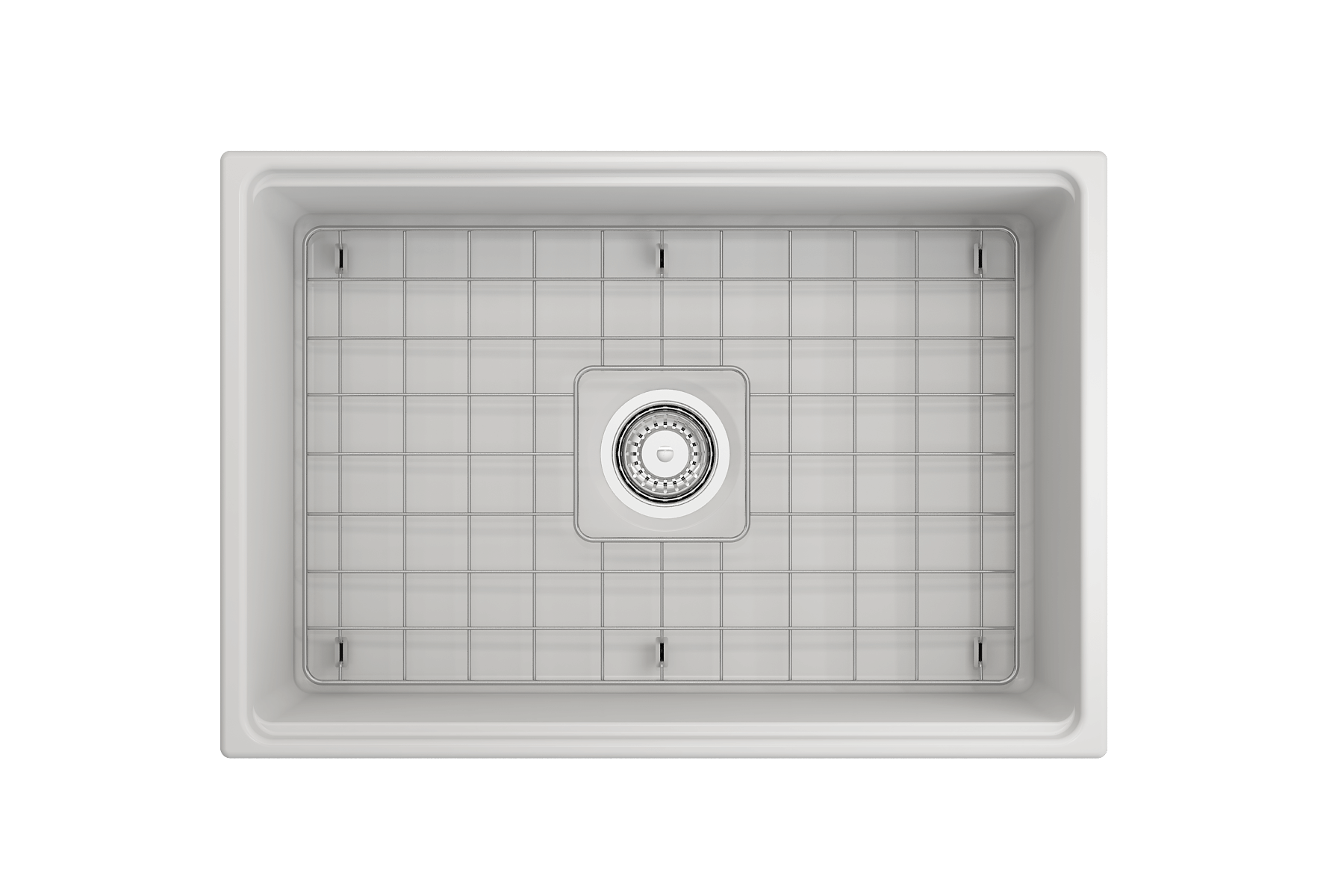 BOCCHI Contempo 27" Fireclay Workstation Farmhouse Sink Kit with Accessories, Matte White, 1628-002-0120