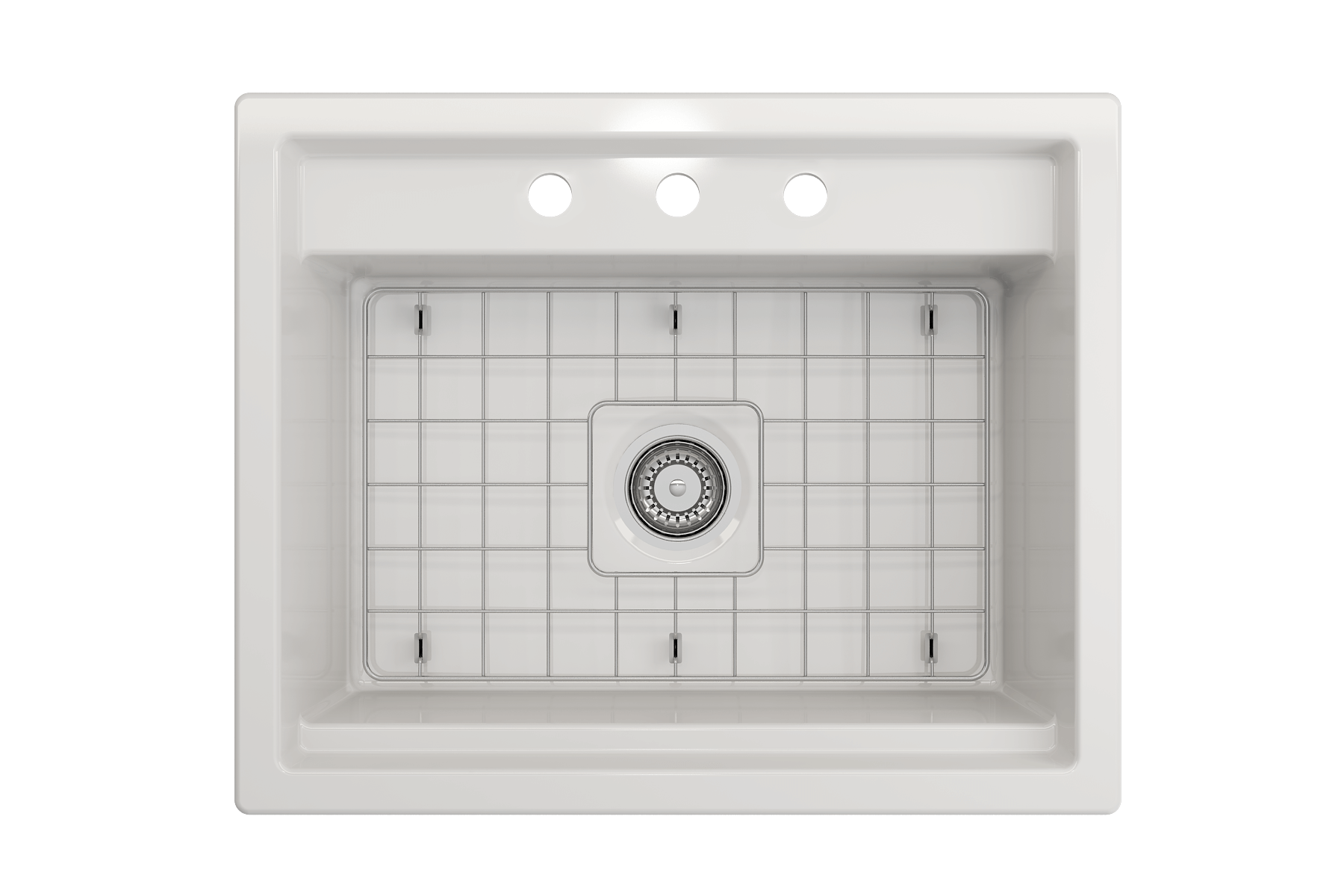 Alternate Image for BOCCHI Baveno Uno 27" Dual Mount Fireclay Workstation Kitchen Sink Kit with Accessories, White, 1633-001-0127