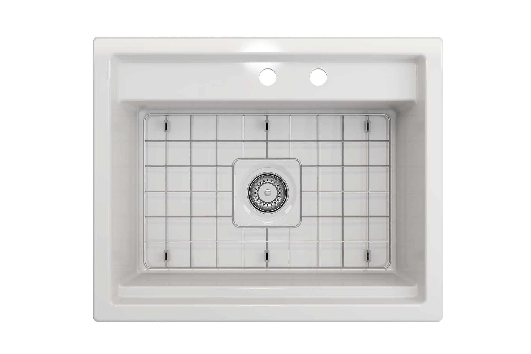 Alternate Image for BOCCHI Baveno Uno 27" Dual Mount Fireclay Workstation Kitchen Sink Kit with Accessories, White, 1633-001-0132
