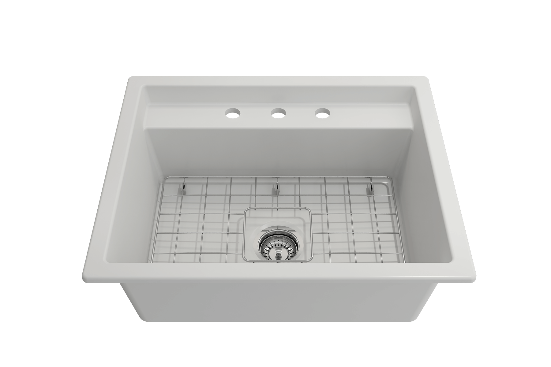 Alternate Image for BOCCHI Baveno Uno 27" Dual Mount Fireclay Workstation Kitchen Sink Kit with Accessories, Matte White, 1633-002-0127