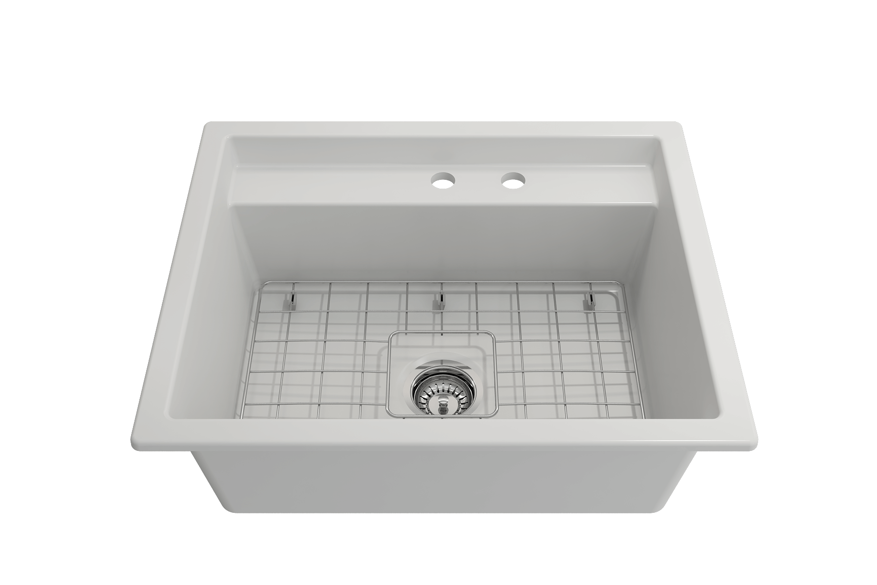 Alternate Image for BOCCHI Baveno Uno 27" Dual Mount Fireclay Workstation Kitchen Sink Kit with Accessories, Matte White, 1633-002-0132