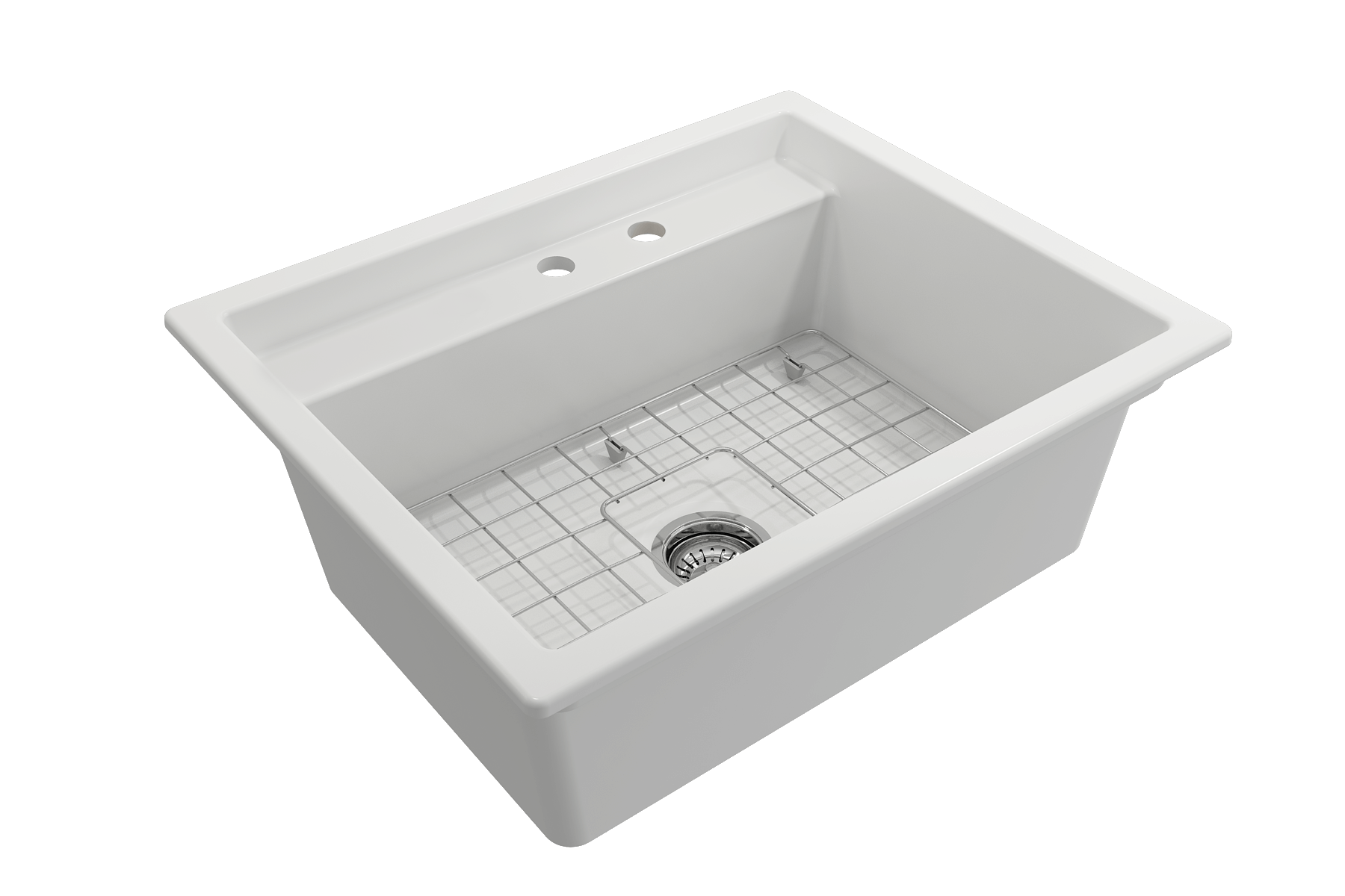 Alternate Image for BOCCHI Baveno Uno 27" Dual Mount Fireclay Workstation Kitchen Sink Kit with Accessories, Matte White, 1633-002-0132
