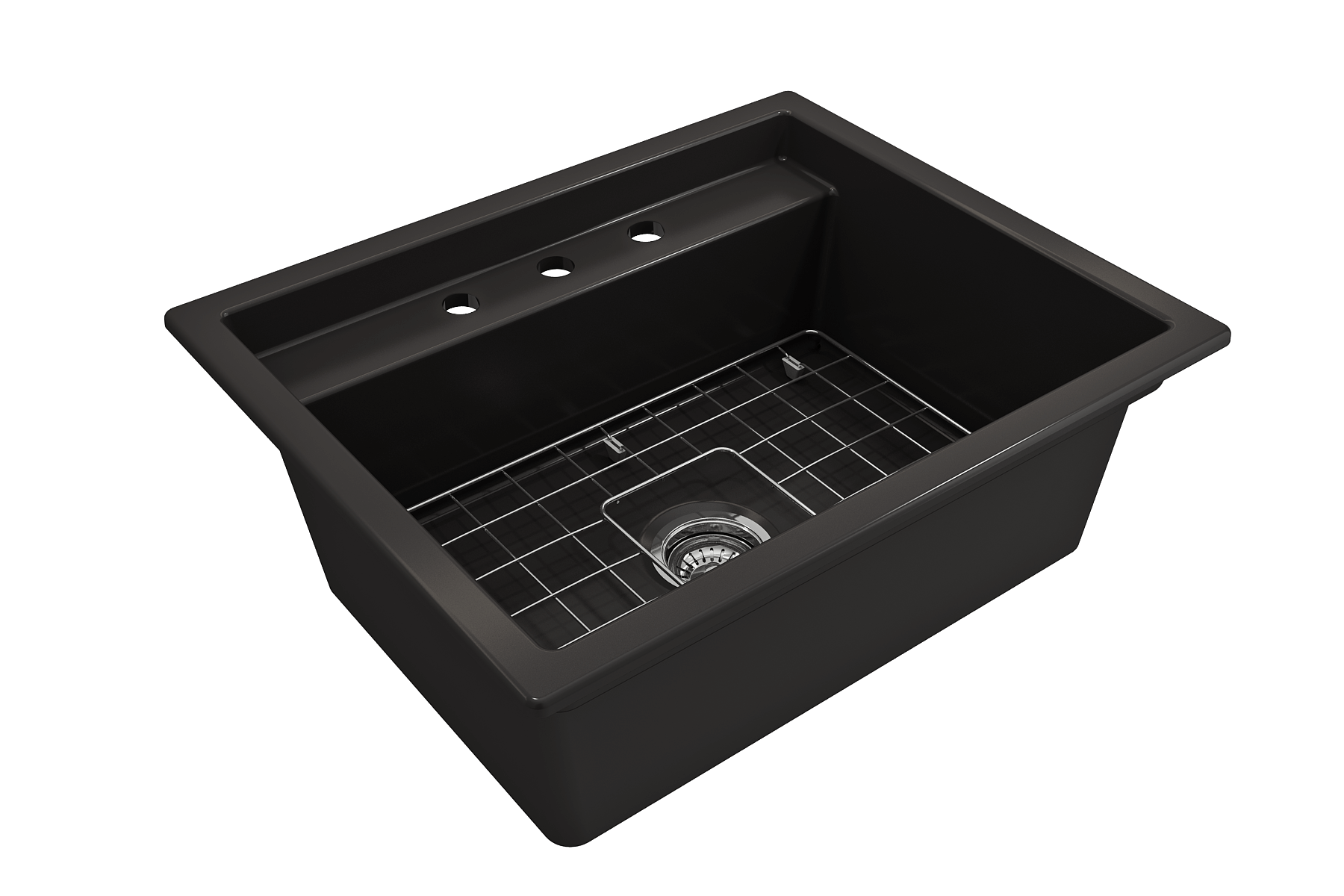 Alternate Image for BOCCHI Baveno Uno 27" Dual Mount Fireclay Workstation Kitchen Sink Kit with Accessories, Matte Black, 1633-004-0127