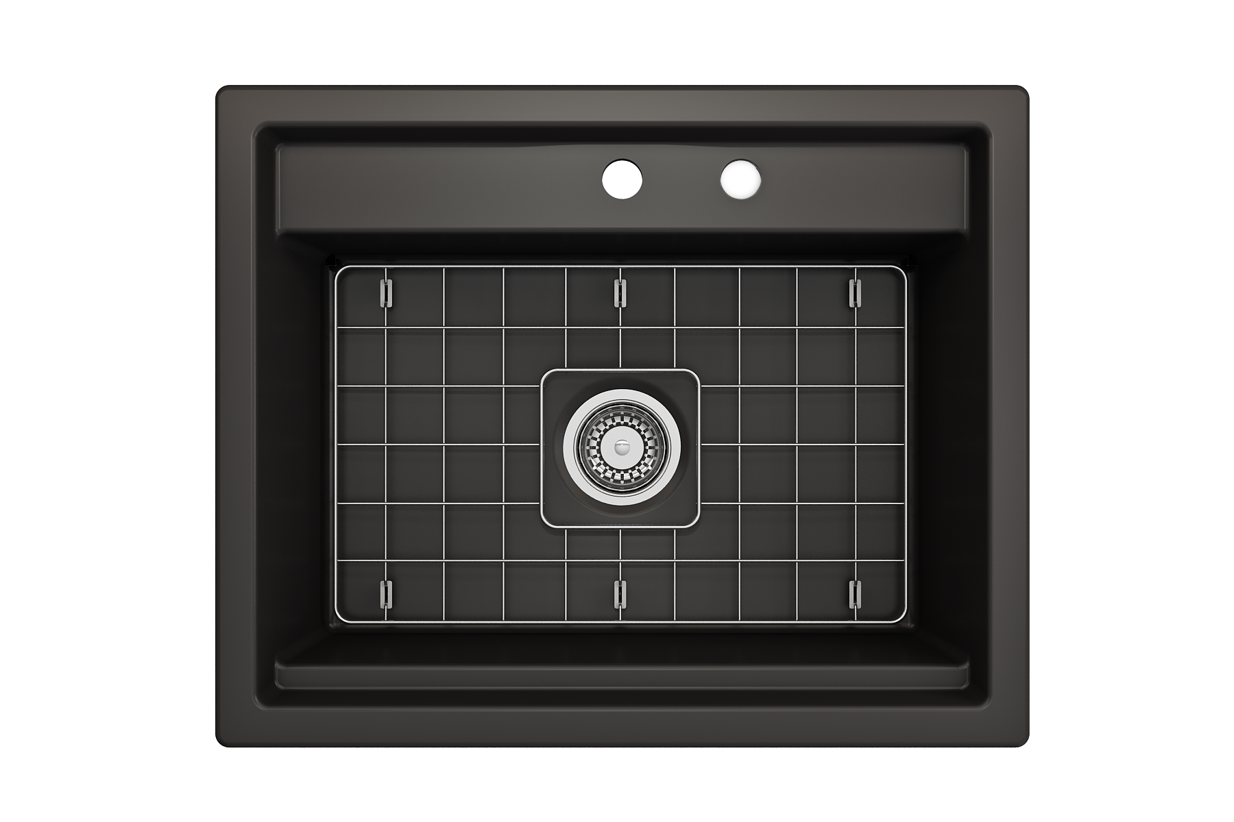 BOCCHI Baveno Uno 27" Dual Mount Fireclay Workstation Kitchen Sink Kit with Accessories, Matte Black, 1633-004-0132