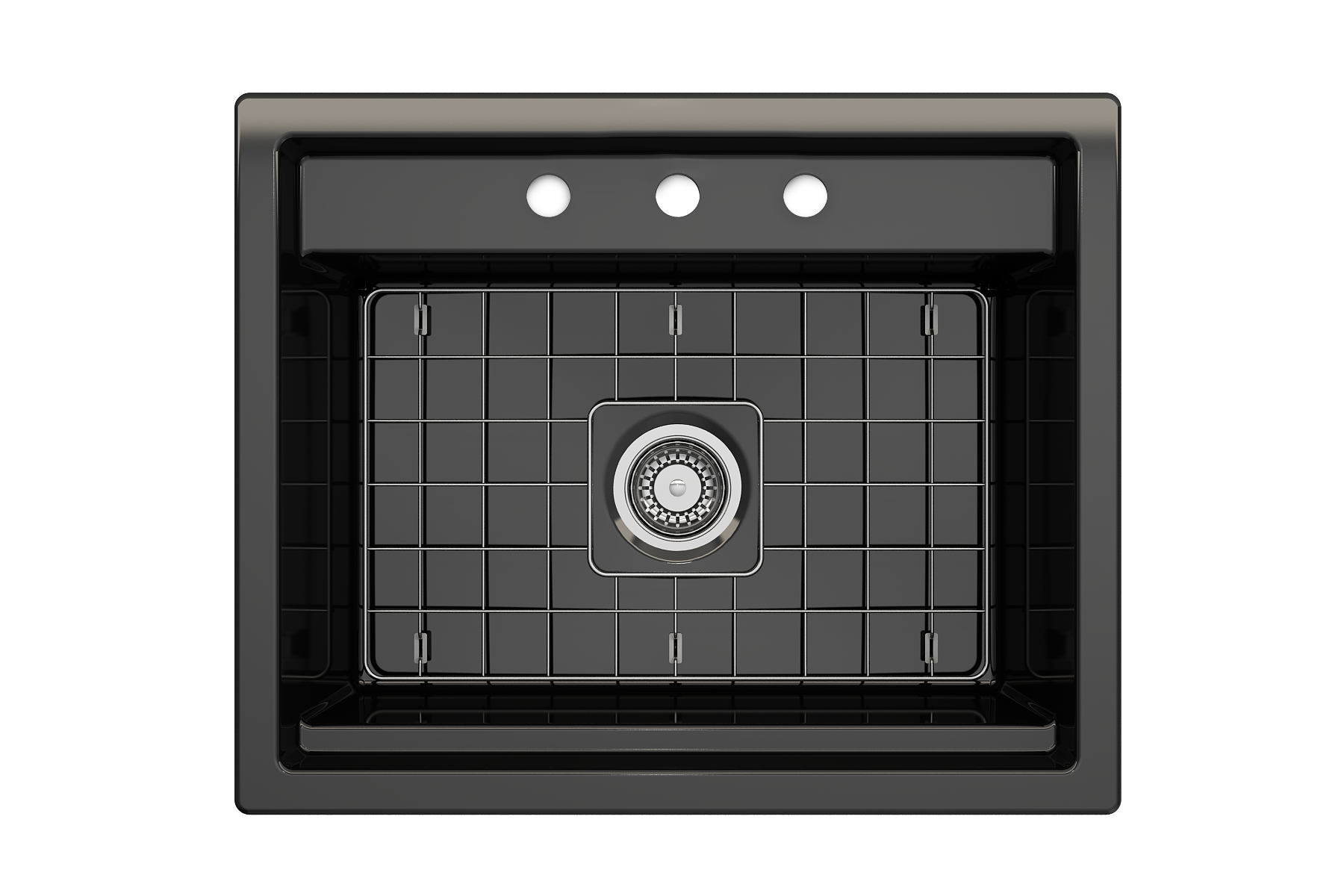 Alternate Image for BOCCHI Baveno Uno 27" Dual Mount Fireclay Workstation Kitchen Sink Kit with Accessories, Black, 1633-005-0127