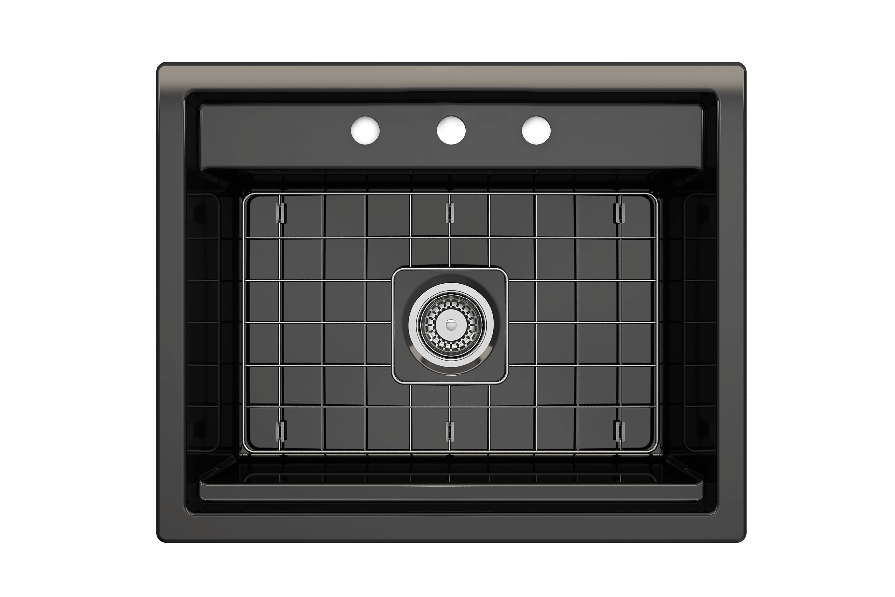 Alternate Image for BOCCHI Baveno Uno 27" Dual Mount Fireclay Workstation Kitchen Sink Kit with Accessories, Black, 1633-005-0127