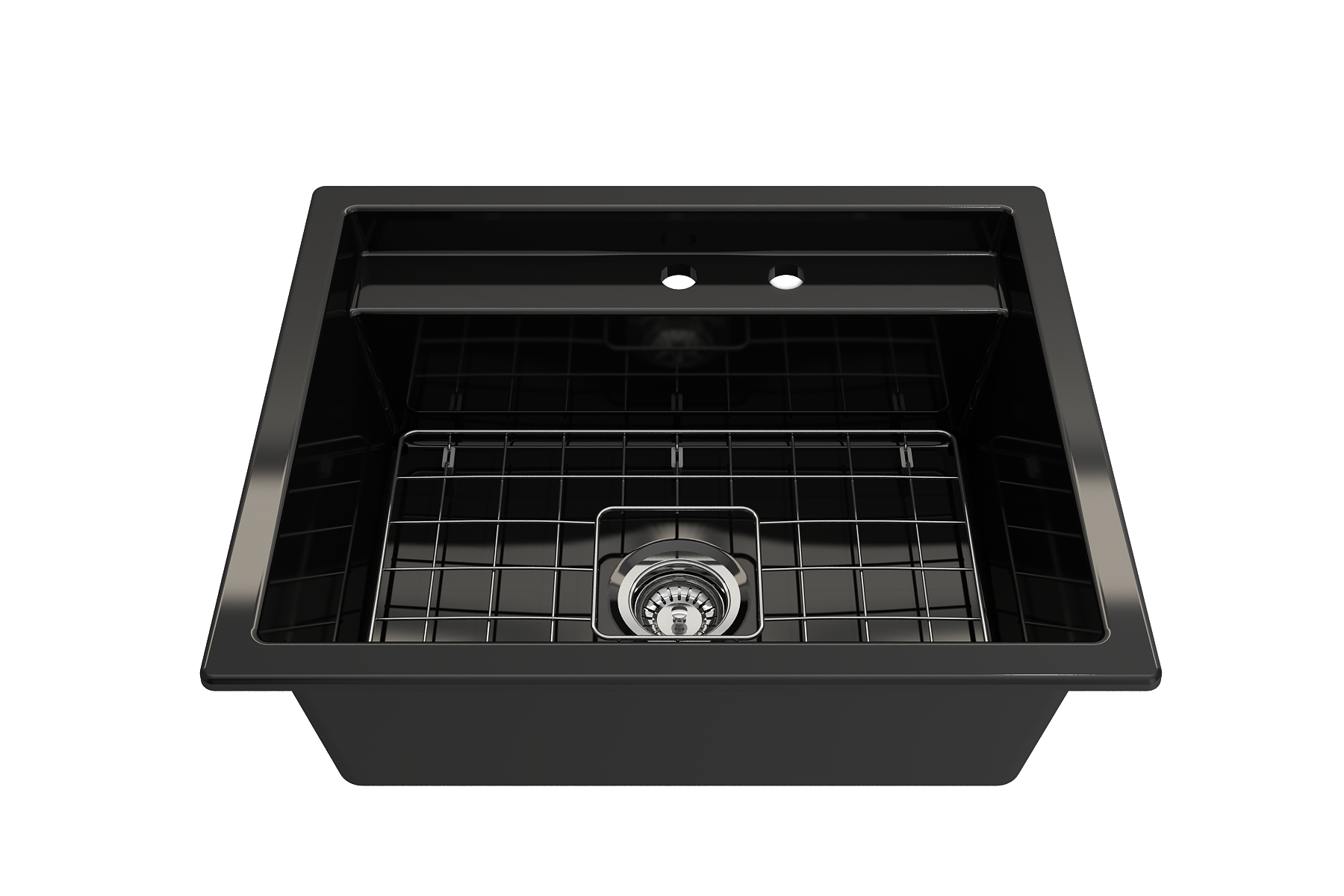 Alternate Image for BOCCHI Baveno Uno 27" Dual Mount Fireclay Workstation Kitchen Sink Kit with Accessories, Black, 1633-005-0132