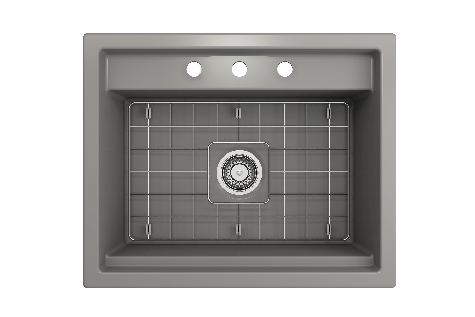 Alternate Image for BOCCHI Baveno Uno 27" Dual Mount Fireclay Workstation Kitchen Sink Kit with Accessories, Matte Gray, 1633-006-0127