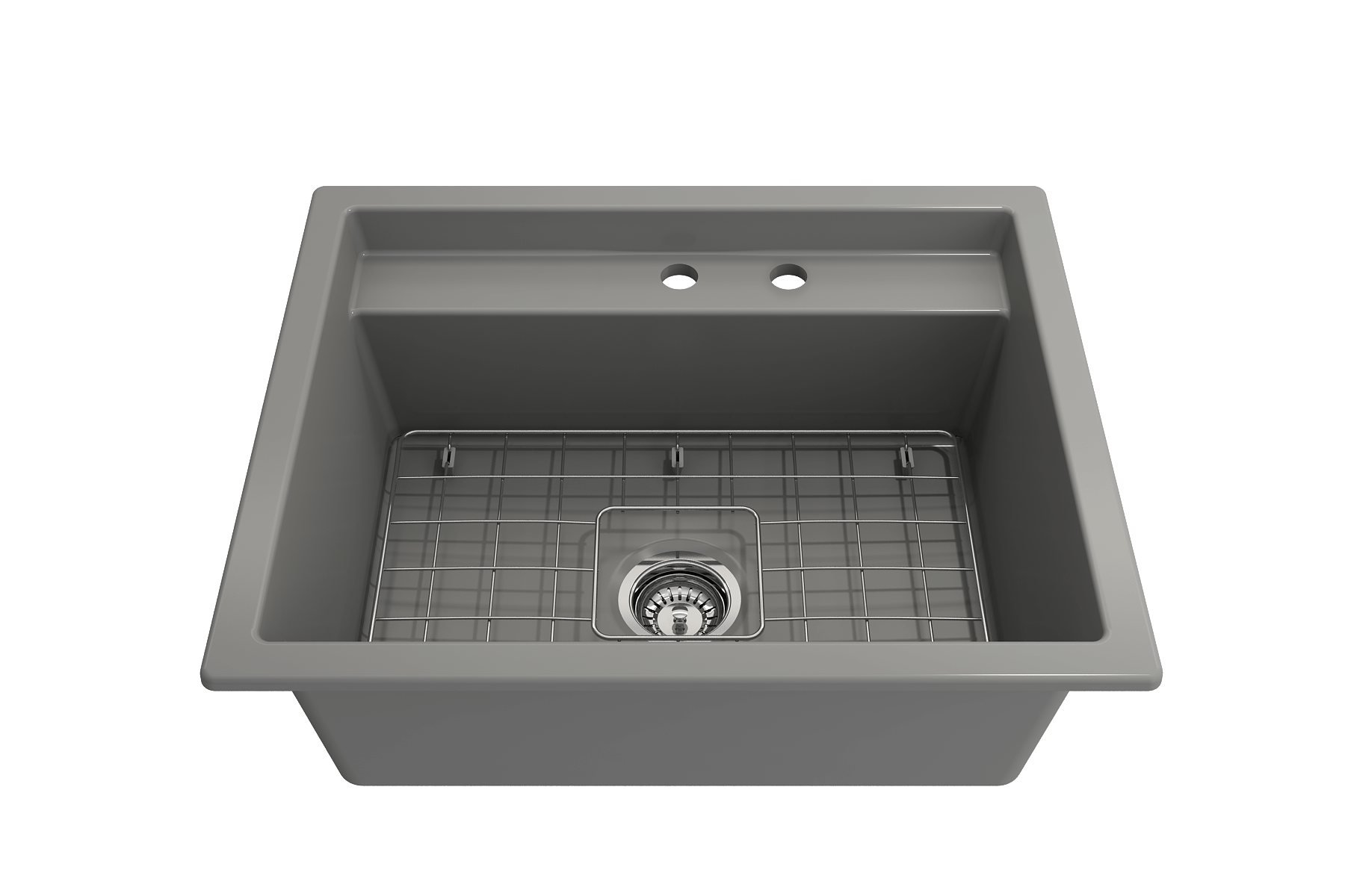 Alternate Image for BOCCHI Baveno Uno 27" Dual Mount Fireclay Workstation Kitchen Sink Kit with Accessories, Matte Gray, 1633-006-0132
