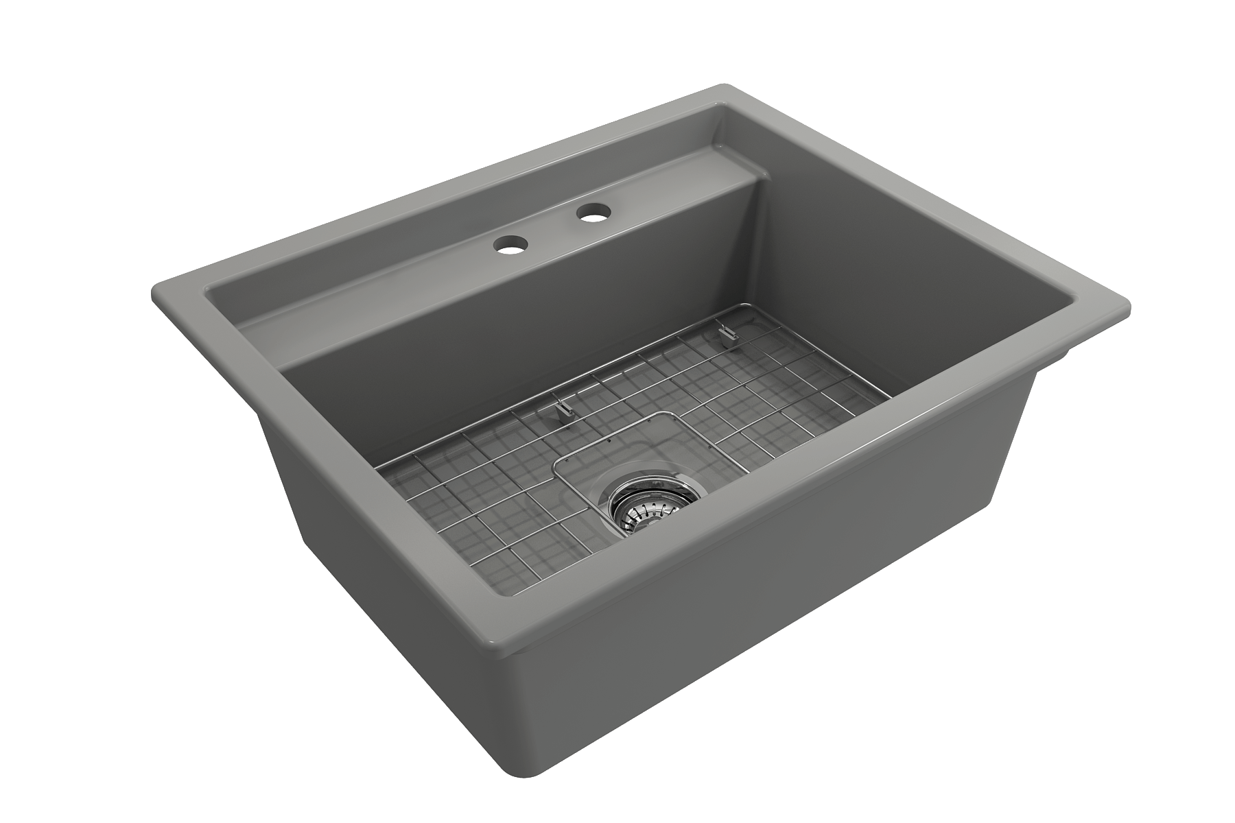 Alternate Image for BOCCHI Baveno Uno 27" Dual Mount Fireclay Workstation Kitchen Sink Kit with Accessories, Matte Gray, 1633-006-0132