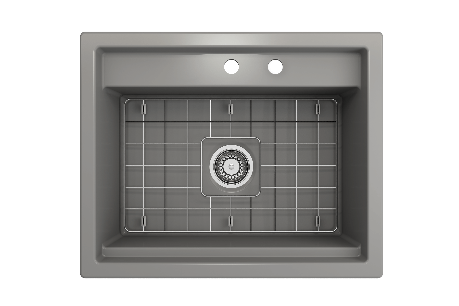 Alternate Image for BOCCHI Baveno Uno 27" Dual Mount Fireclay Workstation Kitchen Sink Kit with Accessories, Matte Gray, 1633-006-0132