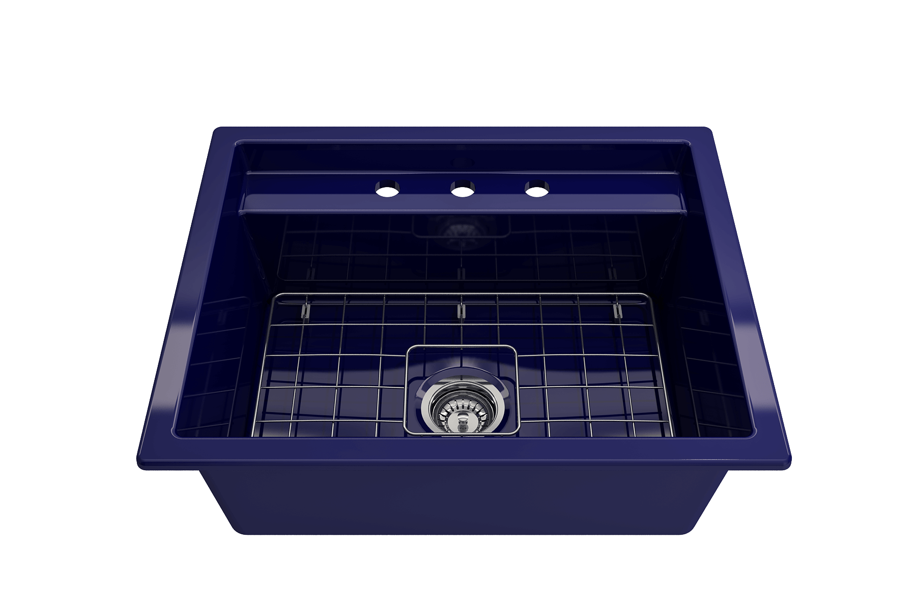 Alternate Image for BOCCHI Baveno Uno 27" Dual Mount Fireclay Workstation Kitchen Sink Kit with Accessories, Sapphire Blue, 1633-010-0127