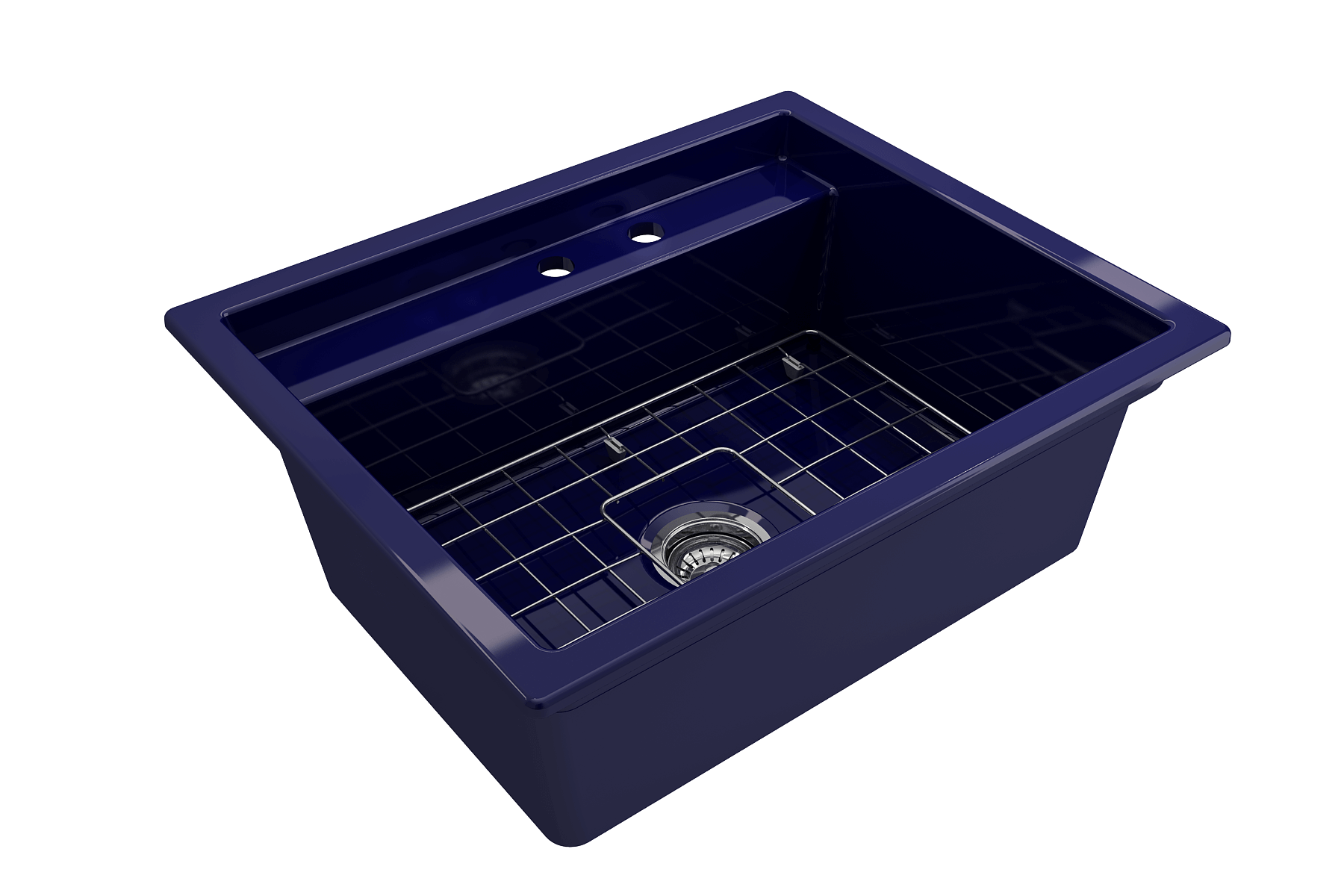 Alternate Image for BOCCHI Baveno Uno 27" Dual Mount Fireclay Workstation Kitchen Sink Kit with Accessories, Sapphire Blue, 1633-010-0132