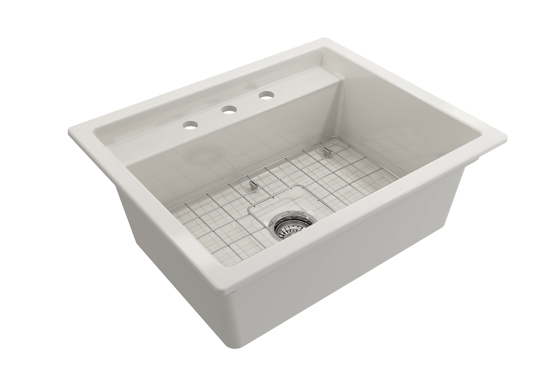 Alternate Image for BOCCHI Baveno Uno 27" Dual Mount Fireclay Workstation Kitchen Sink Kit with Accessories, Biscuit, 1633-014-0127