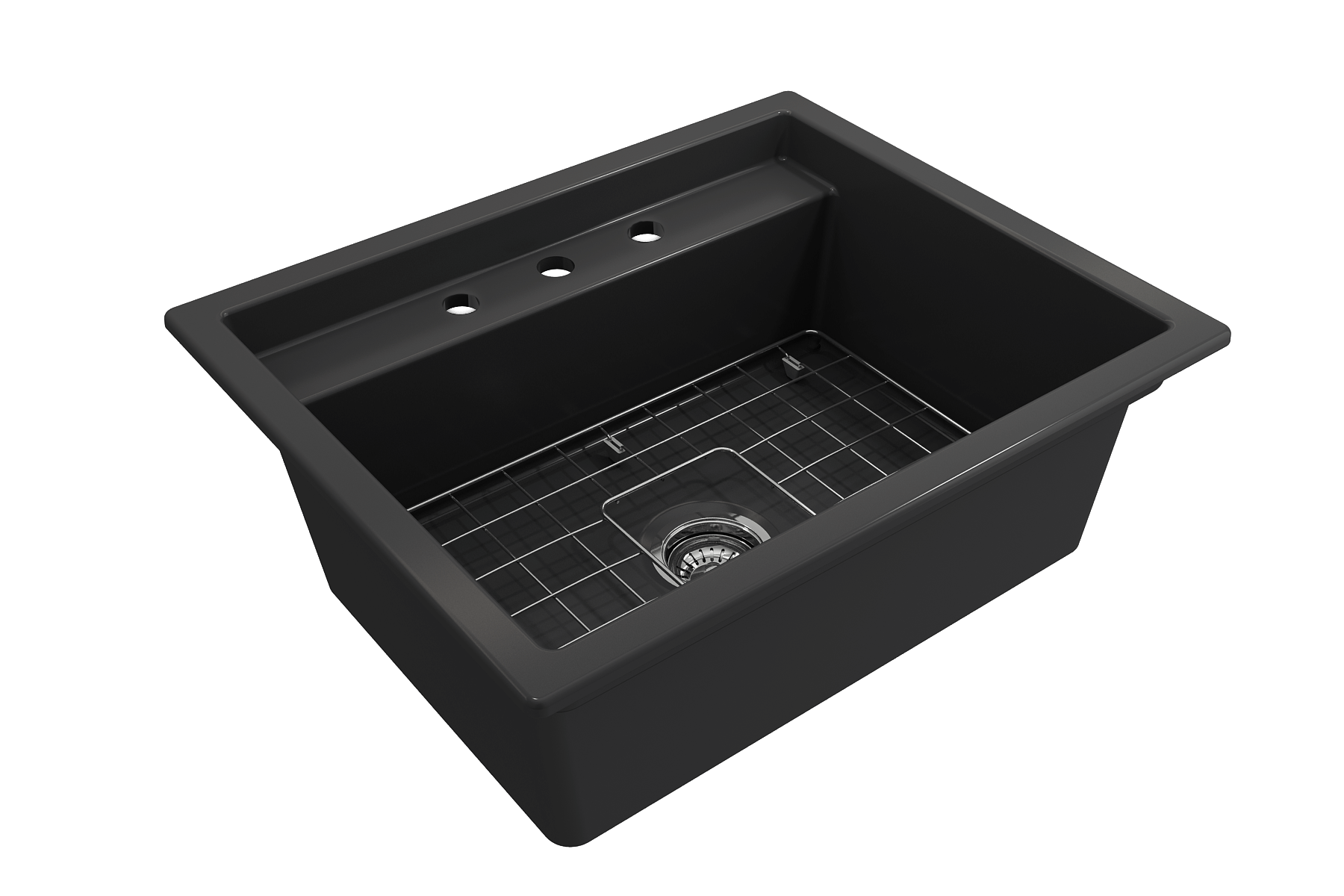 Alternate Image for BOCCHI Baveno Uno 27" Dual Mount Fireclay Workstation Kitchen Sink Kit with Accessories, Matte Dark Gray, 1633-020-0127