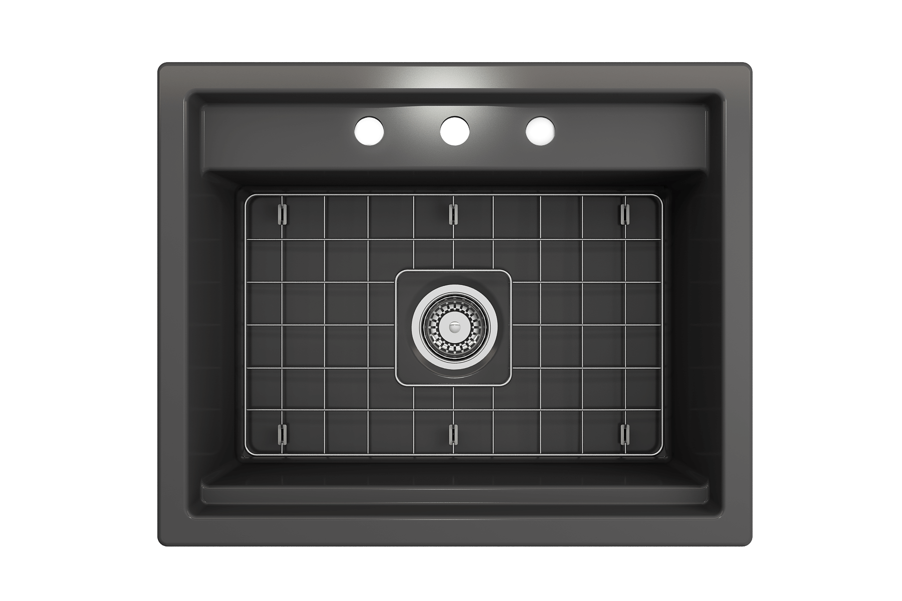Alternate Image for BOCCHI Baveno Uno 27" Dual Mount Fireclay Workstation Kitchen Sink Kit with Accessories, Matte Dark Gray, 1633-020-0127
