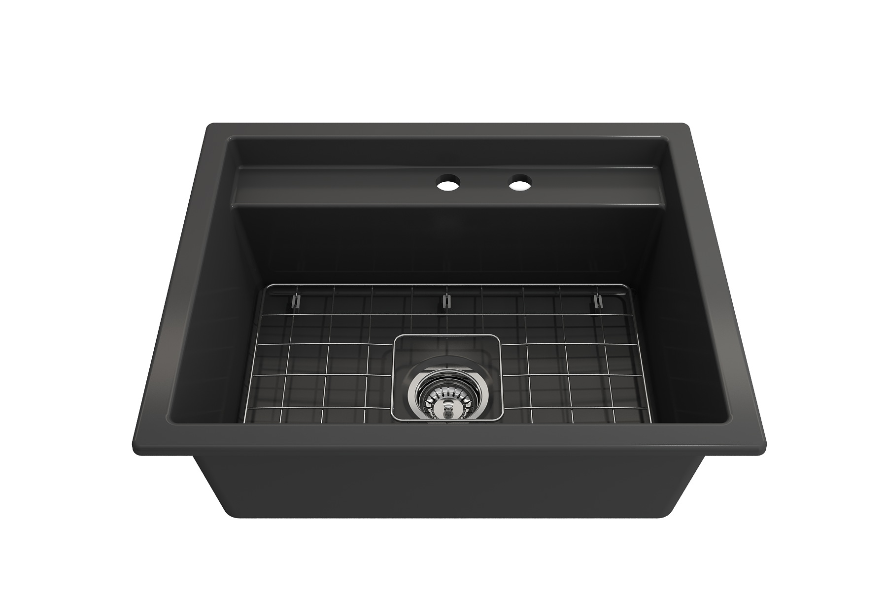 Alternate Image for BOCCHI Baveno Uno 27" Dual Mount Fireclay Workstation Kitchen Sink Kit with Accessories, Matte Dark Gray, 1633-020-0132