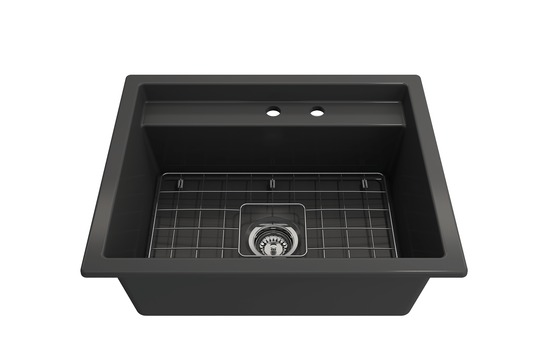 Alternate Image for BOCCHI Baveno Uno 27" Dual Mount Fireclay Workstation Kitchen Sink Kit with Accessories, Matte Dark Gray, 1633-020-0132