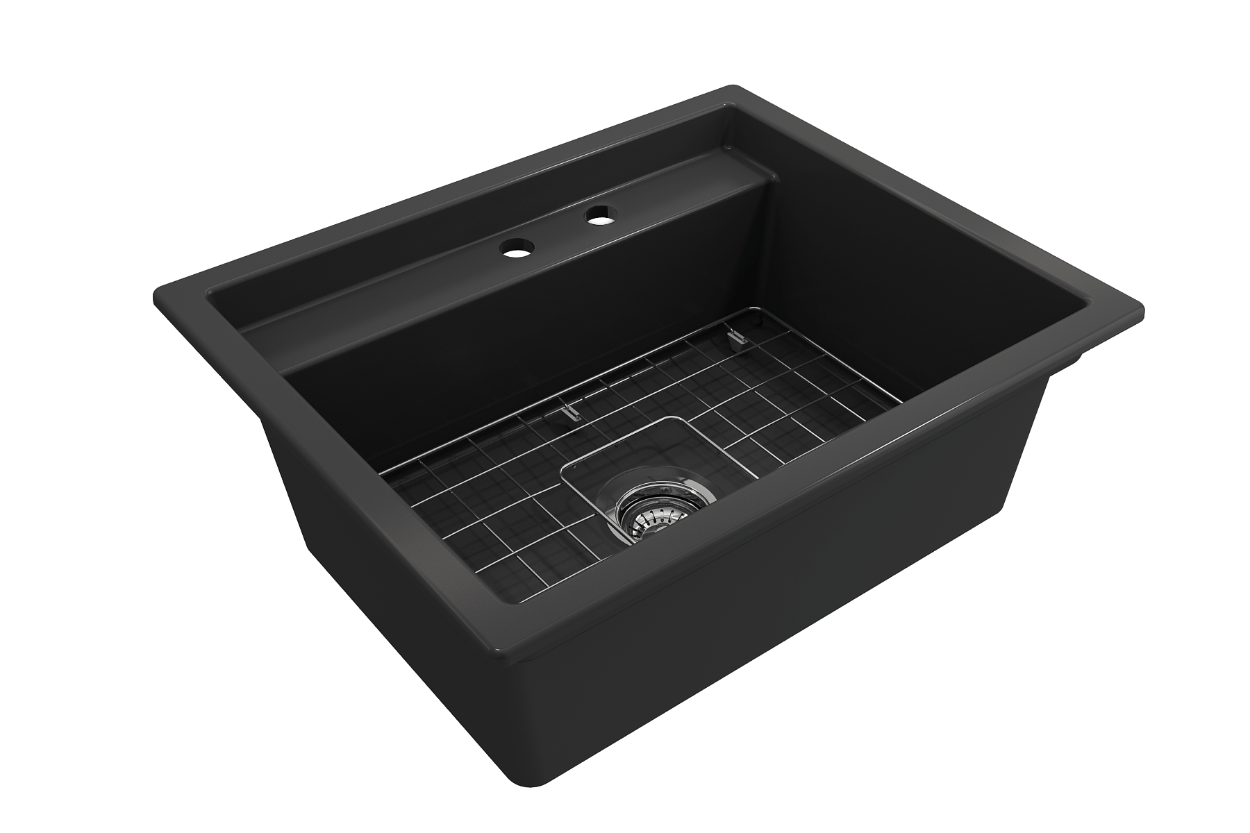 Alternate Image for BOCCHI Baveno Uno 27" Dual Mount Fireclay Workstation Kitchen Sink Kit with Accessories, Matte Dark Gray, 1633-020-0132