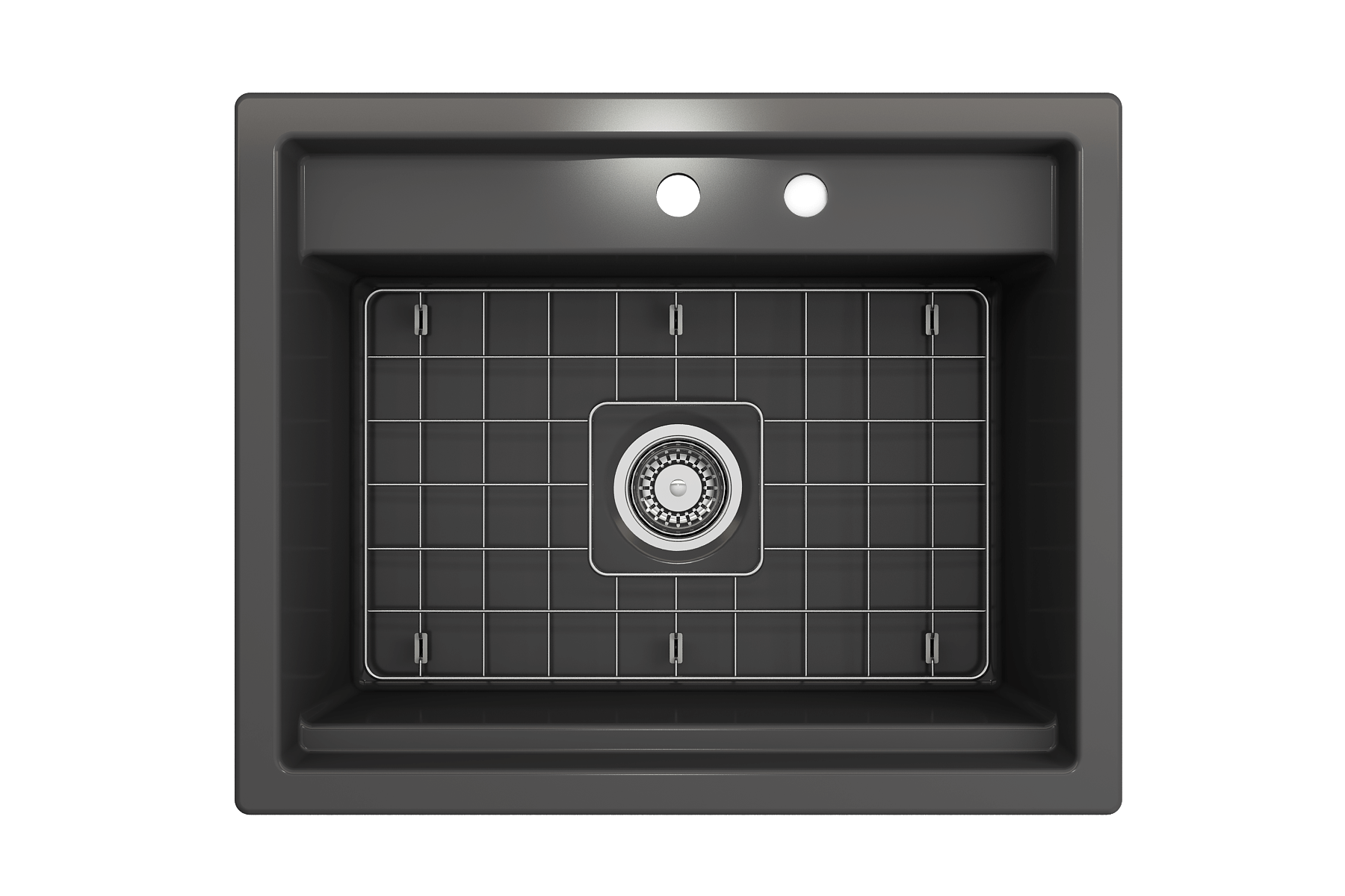 Alternate Image for BOCCHI Baveno Uno 27" Dual Mount Fireclay Workstation Kitchen Sink Kit with Accessories, Matte Dark Gray, 1633-020-0132
