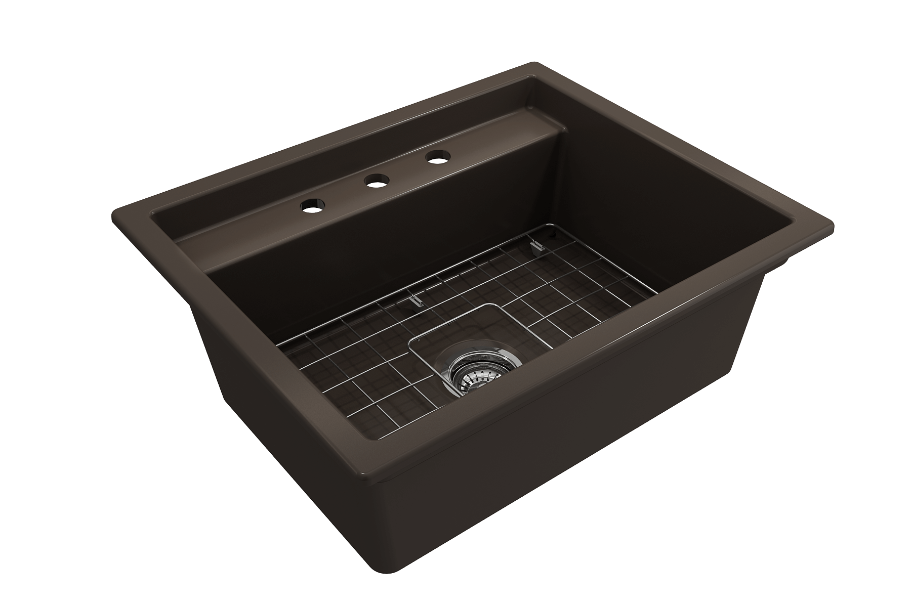 Alternate Image for BOCCHI Baveno Uno 27" Dual Mount Fireclay Workstation Kitchen Sink Kit with Accessories, Matte Brown, 1633-025-0127