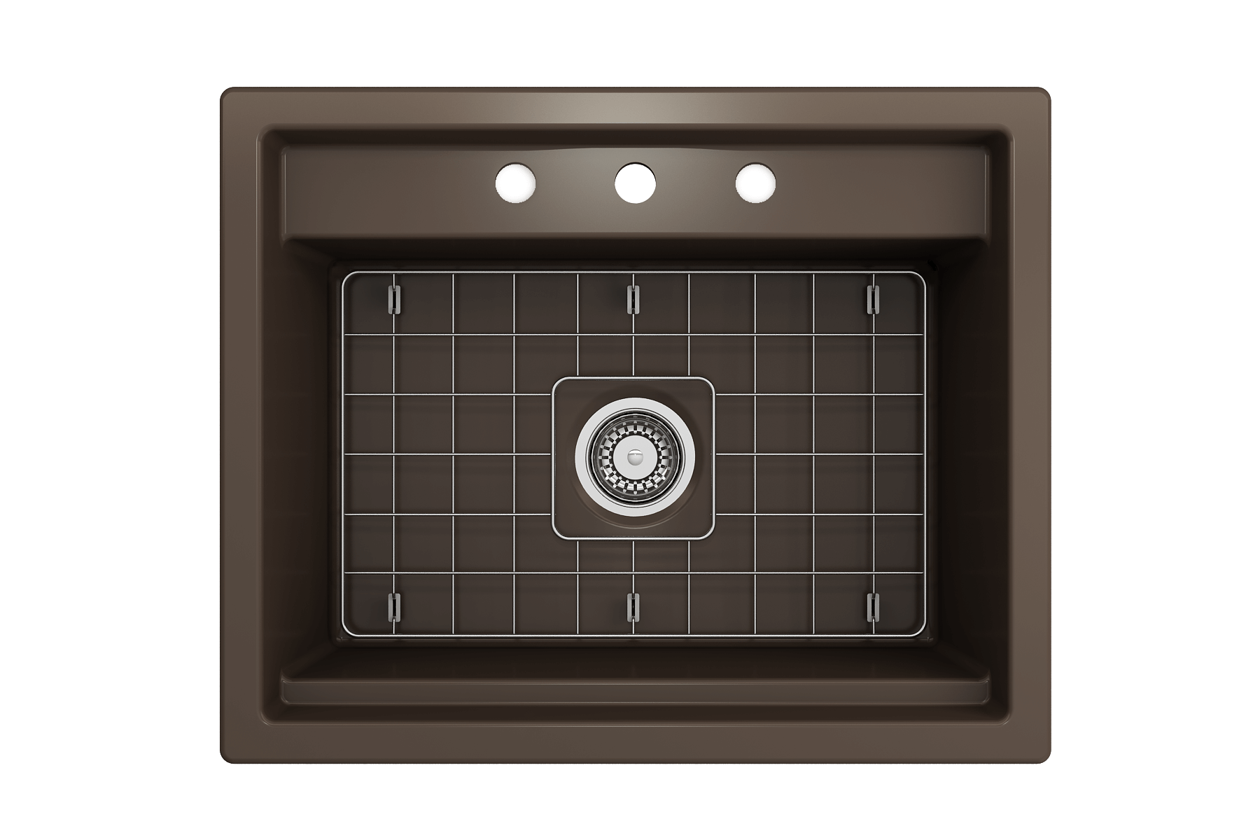 Alternate Image for BOCCHI Baveno Uno 27" Dual Mount Fireclay Workstation Kitchen Sink Kit with Accessories, Matte Brown, 1633-025-0127