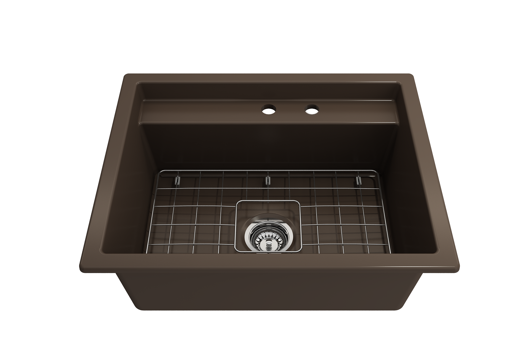 Alternate Image for BOCCHI Baveno Uno 27" Dual Mount Fireclay Workstation Kitchen Sink Kit with Accessories, Matte Brown, 1633-025-0132
