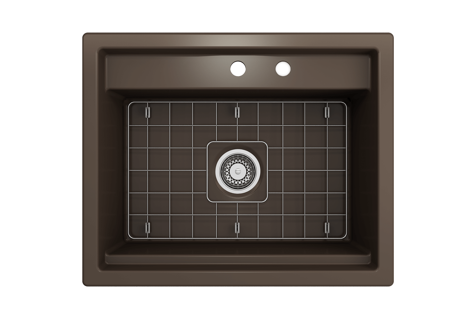 Alternate Image for BOCCHI Baveno Uno 27" Dual Mount Fireclay Workstation Kitchen Sink Kit with Accessories, Matte Brown, 1633-025-0132